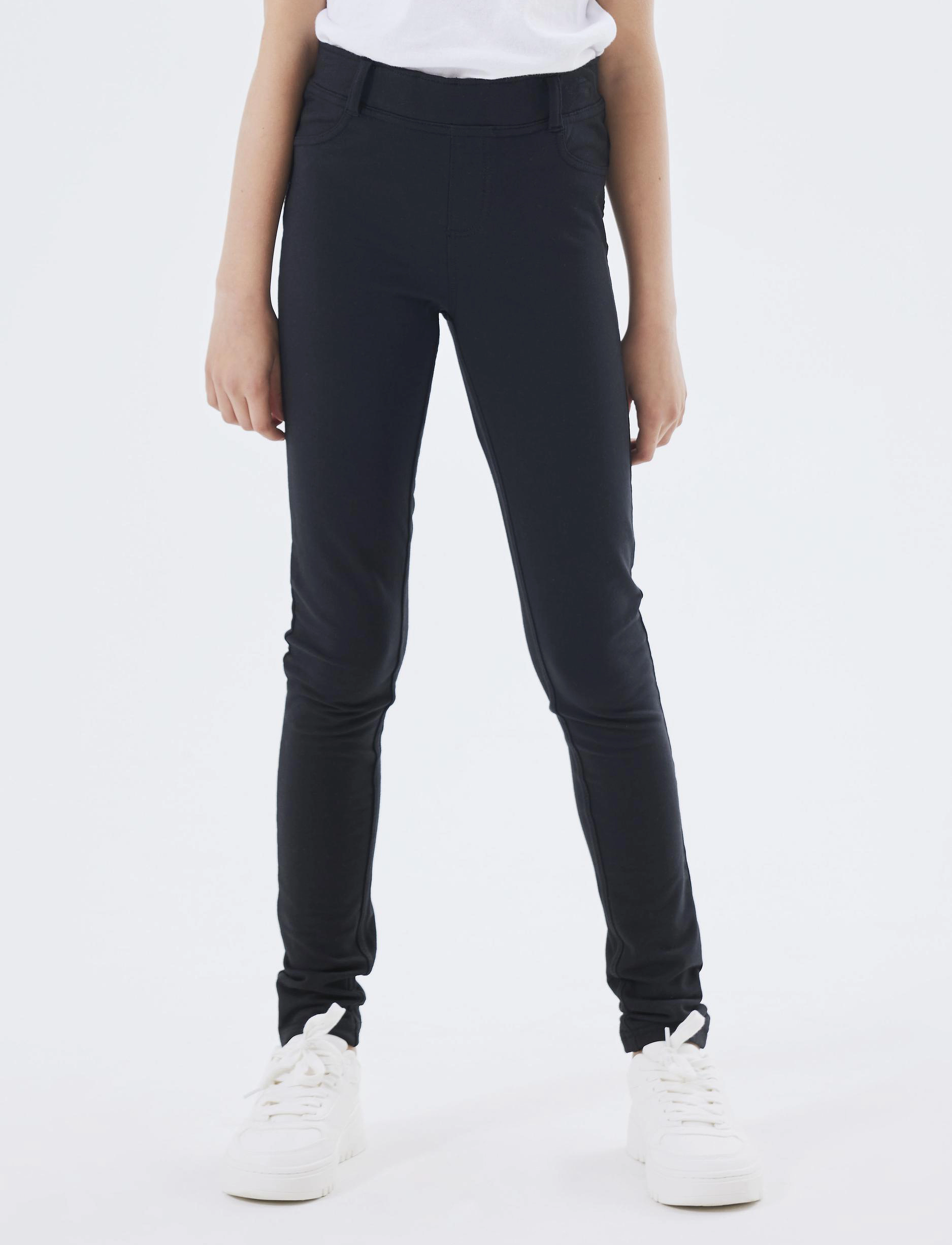 name it - NKFJAVI SOLID SWE LEGGING UNB N NOOS - leggings - black - 4