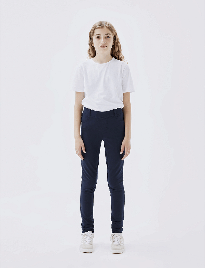 name it - NKFJAVI SOLID SWE LEGGING UNB N NOOS - leggings - dark sapphire - 0