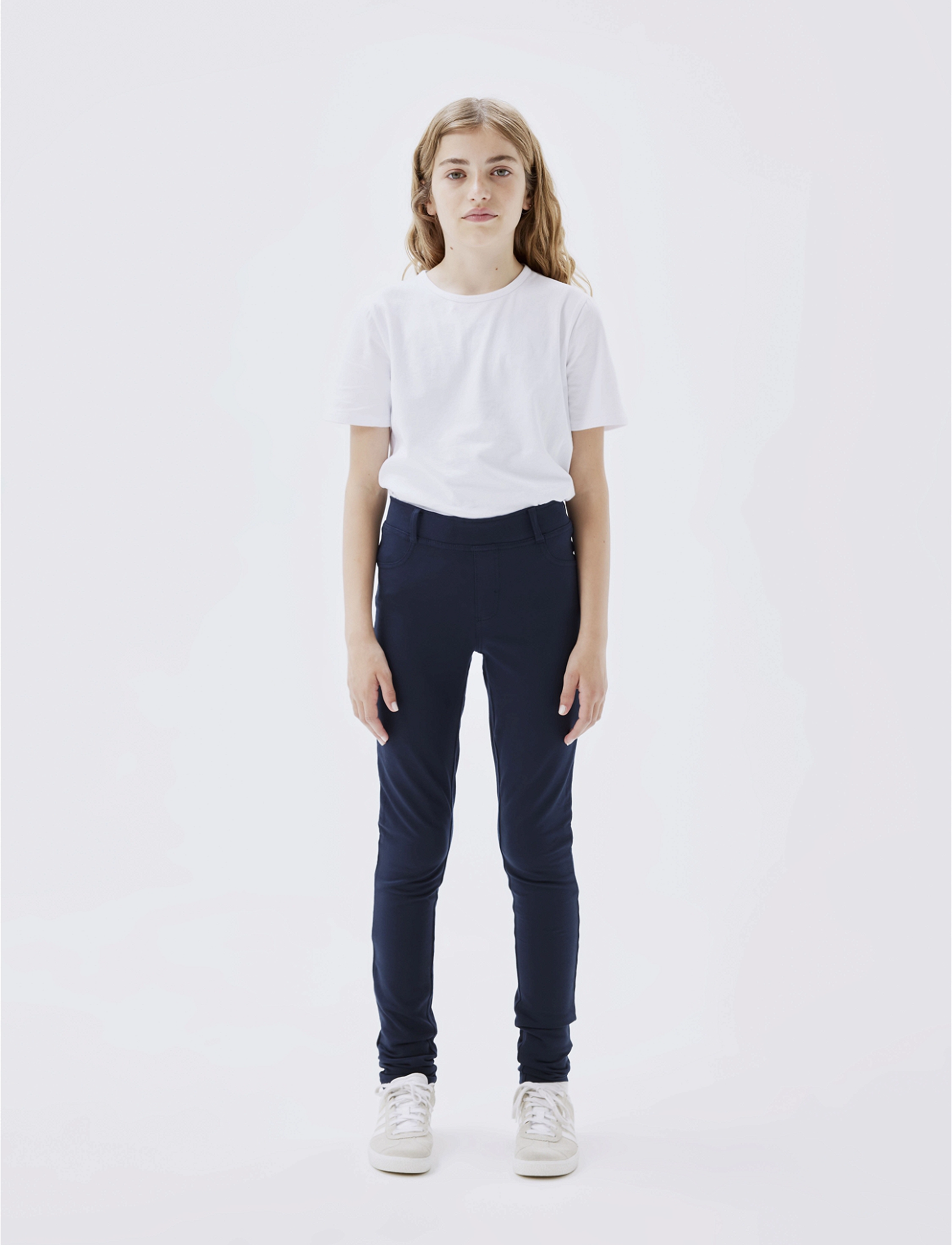 name it NKFJAVI SOLID SWE LEGGING UNB N NOOS - Leggings - DARK SAPPHIRE / black