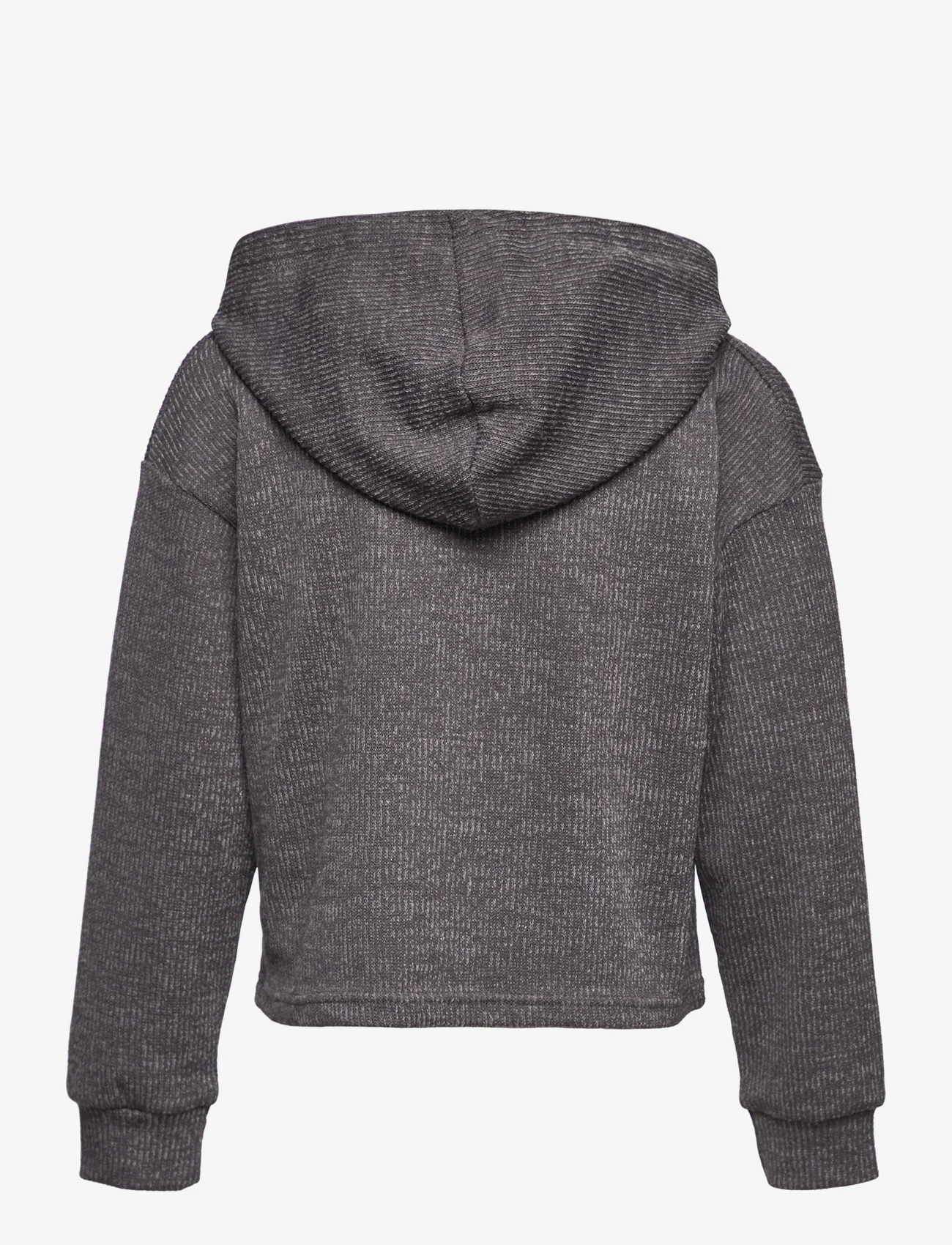 name it - NKFNILEA LS TOP BOXY SHORT WH - medvilniniai megztiniai ir džemperiai su gobtuvu - dark grey - 1