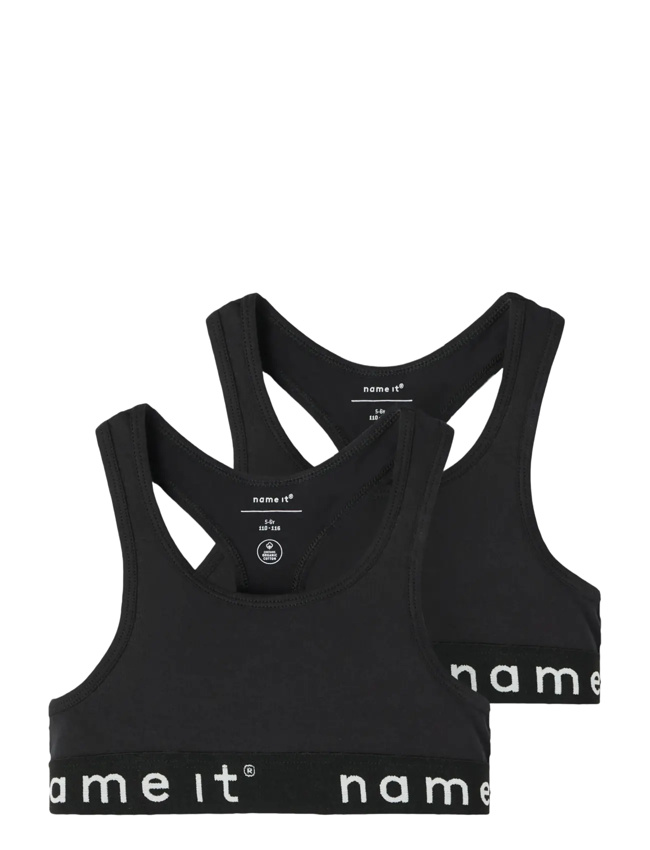 NAME IT Nkfshort Oberteil 2P Noos Schwarz - 122-128 - Kinder
