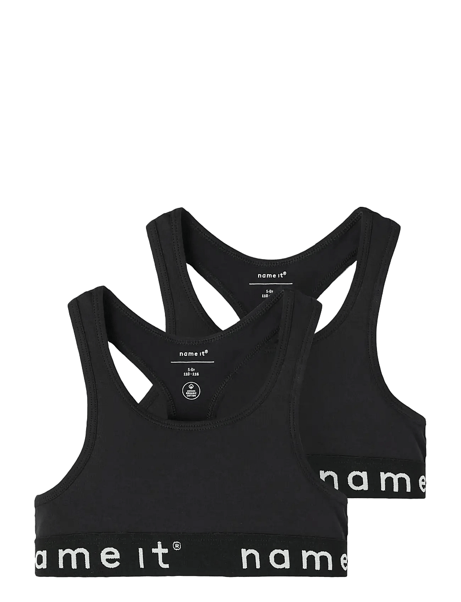 name it - NKFSHORT TOP 2P NOOS - oberteile - black - 0
