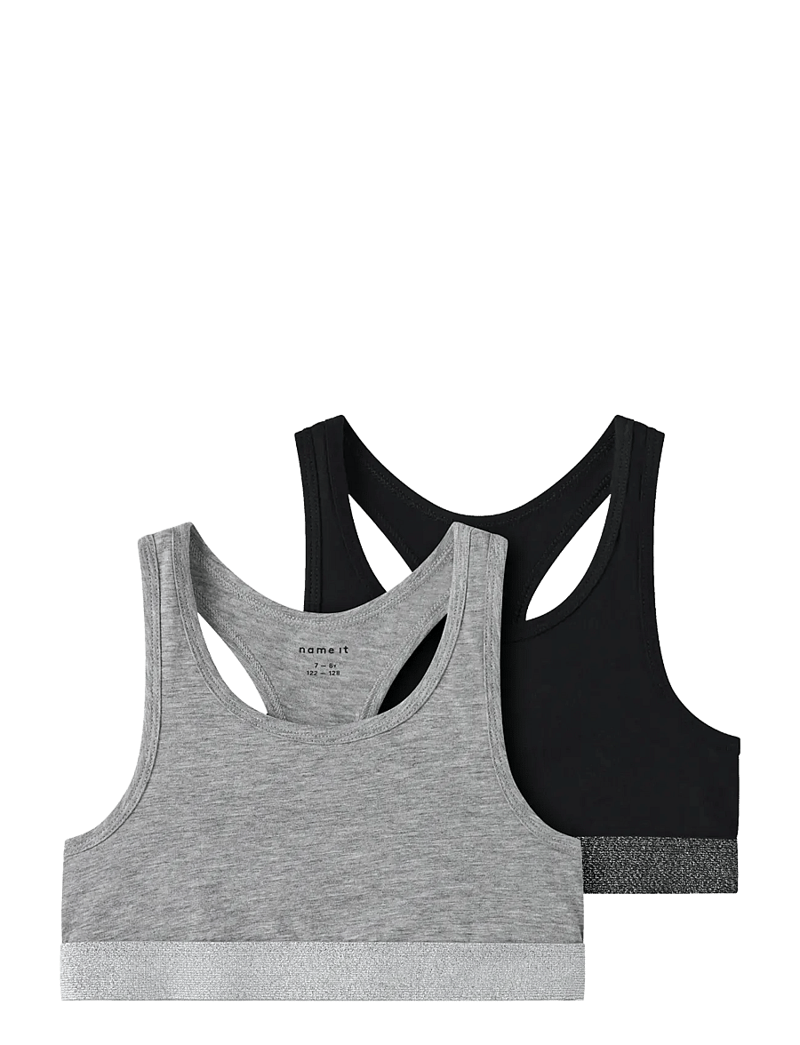 name it - NKFSHORT TOP 2P NOOS - oberteile - black - 1