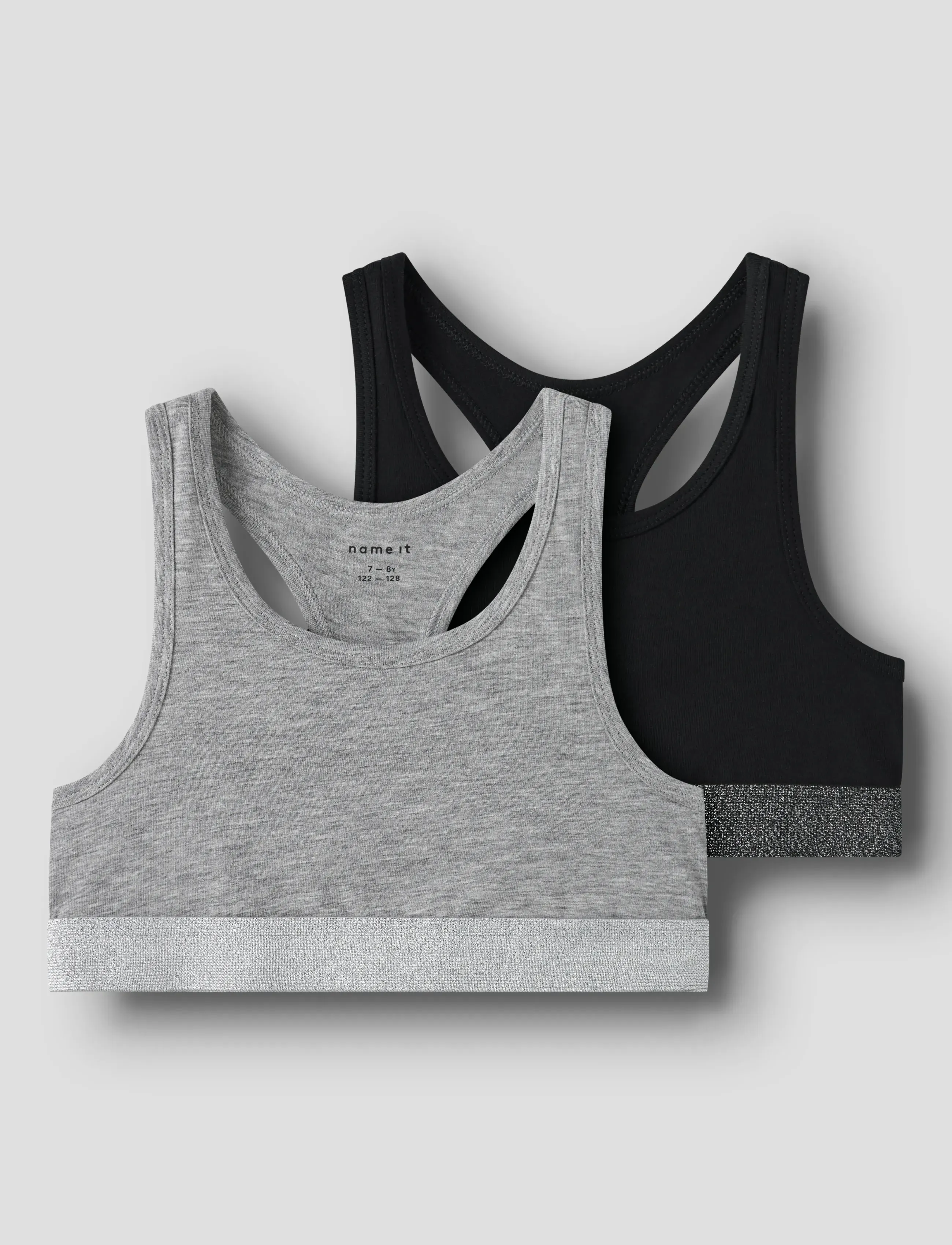 name it Nkfshort Top 2P Noos, 122-128, Black, Undertøj > Toppe, Børn