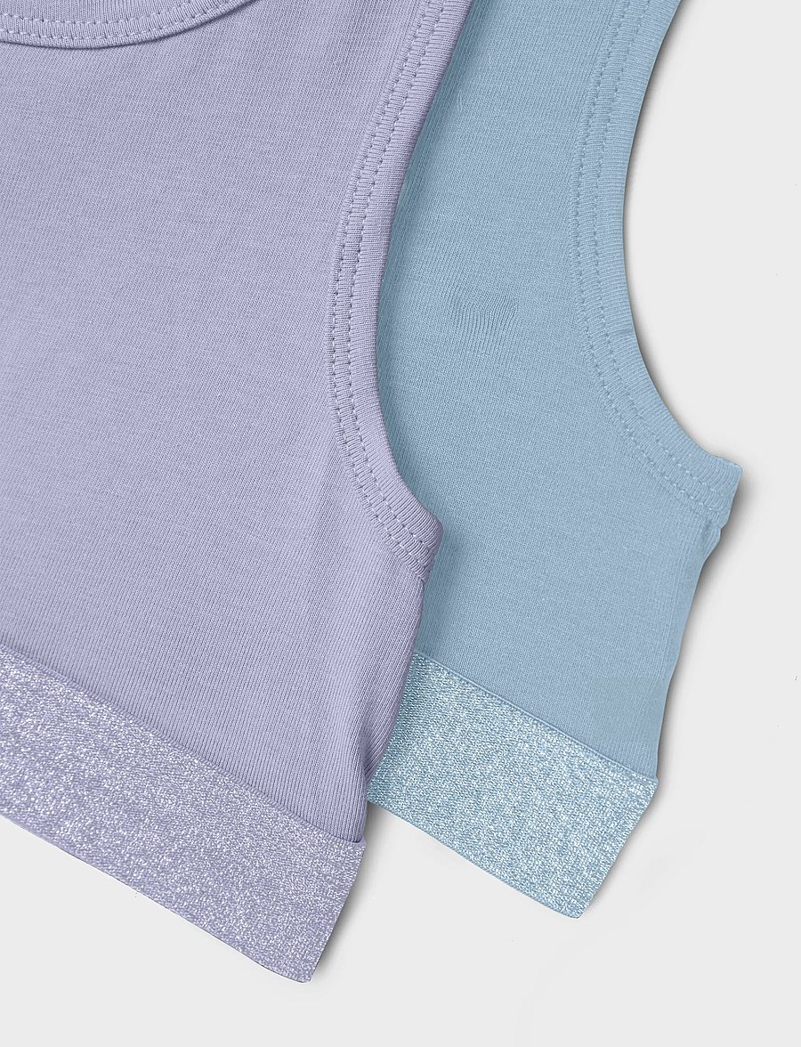name it - NKFSHORT TOP 2P NOOS - toppar - purple heather - 2