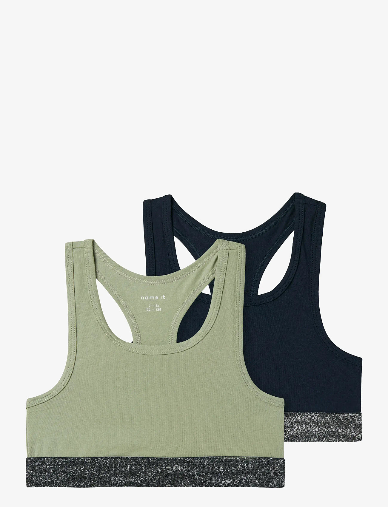 name it - NKFSHORT TOP 2P NOOS - overdele - seagrass - 0
