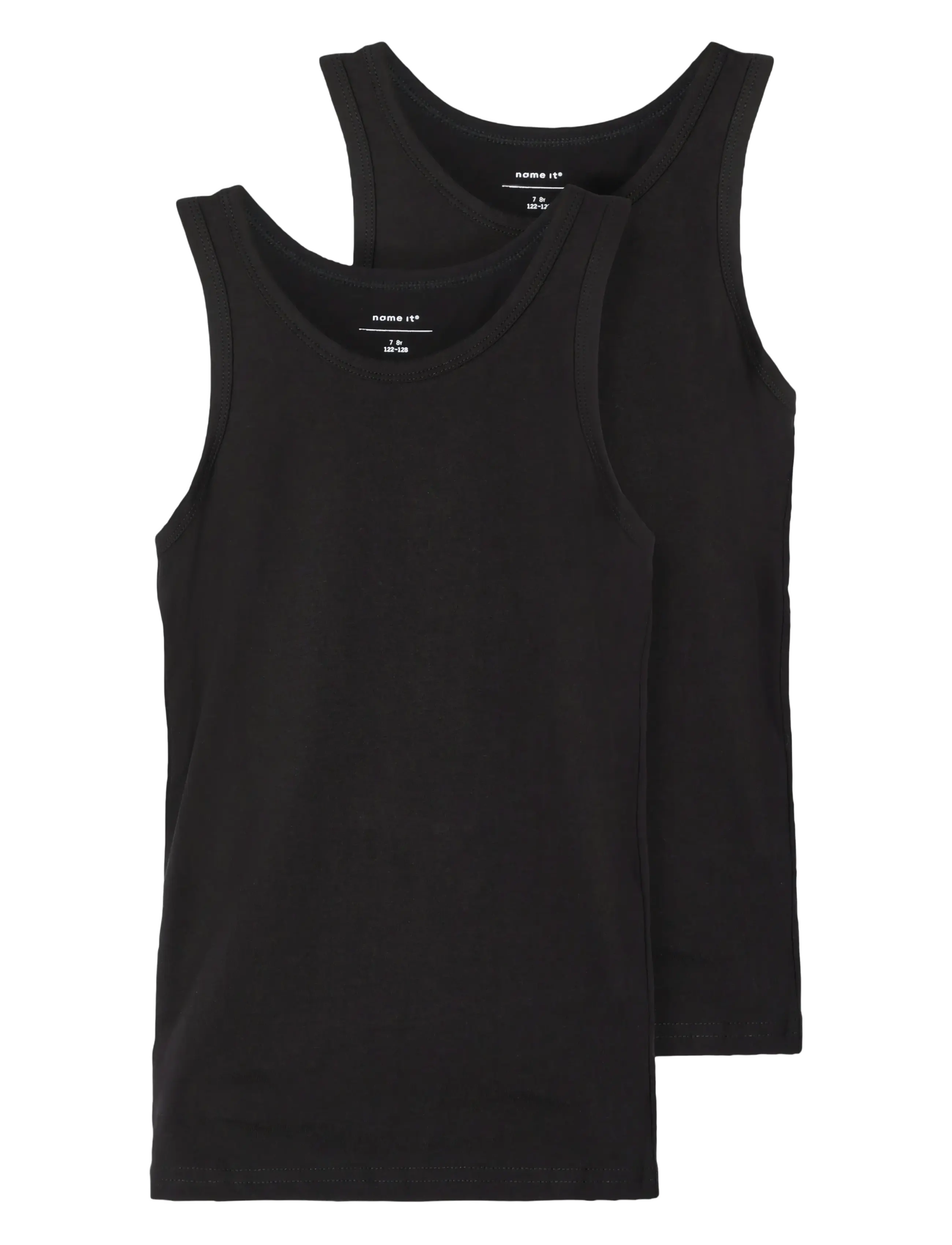 NAME IT Nkmtank Oberteil 2P Noos Schwarz - 122-128 - Kinder