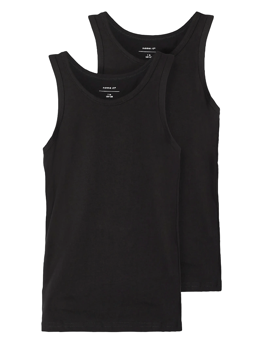 name it - NKMTANK TOP 2P NOOS - toppar - black - 0