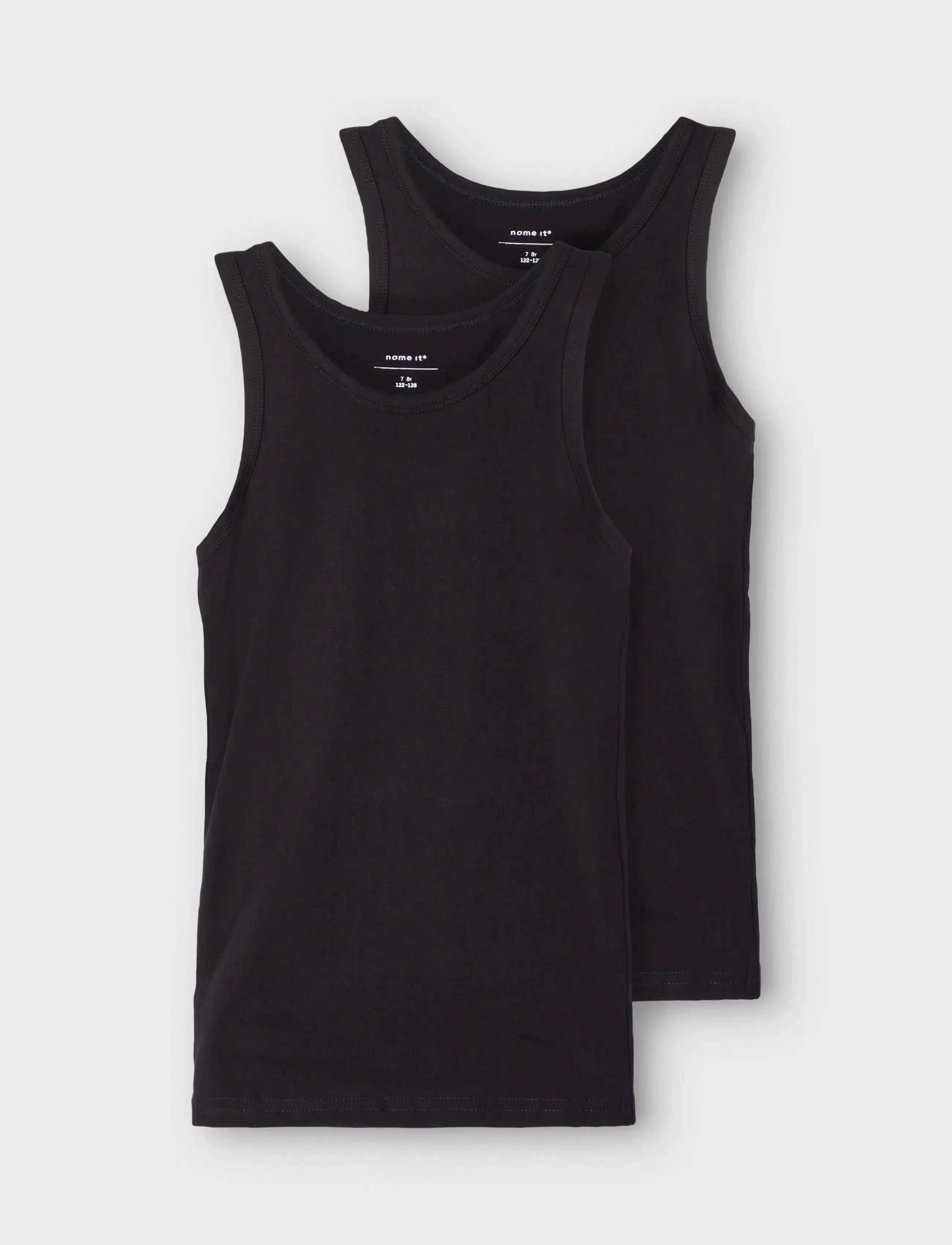 name it Nkmtank Top 2P Noos, Børn, Tanktop, Sort, Str: 122-128