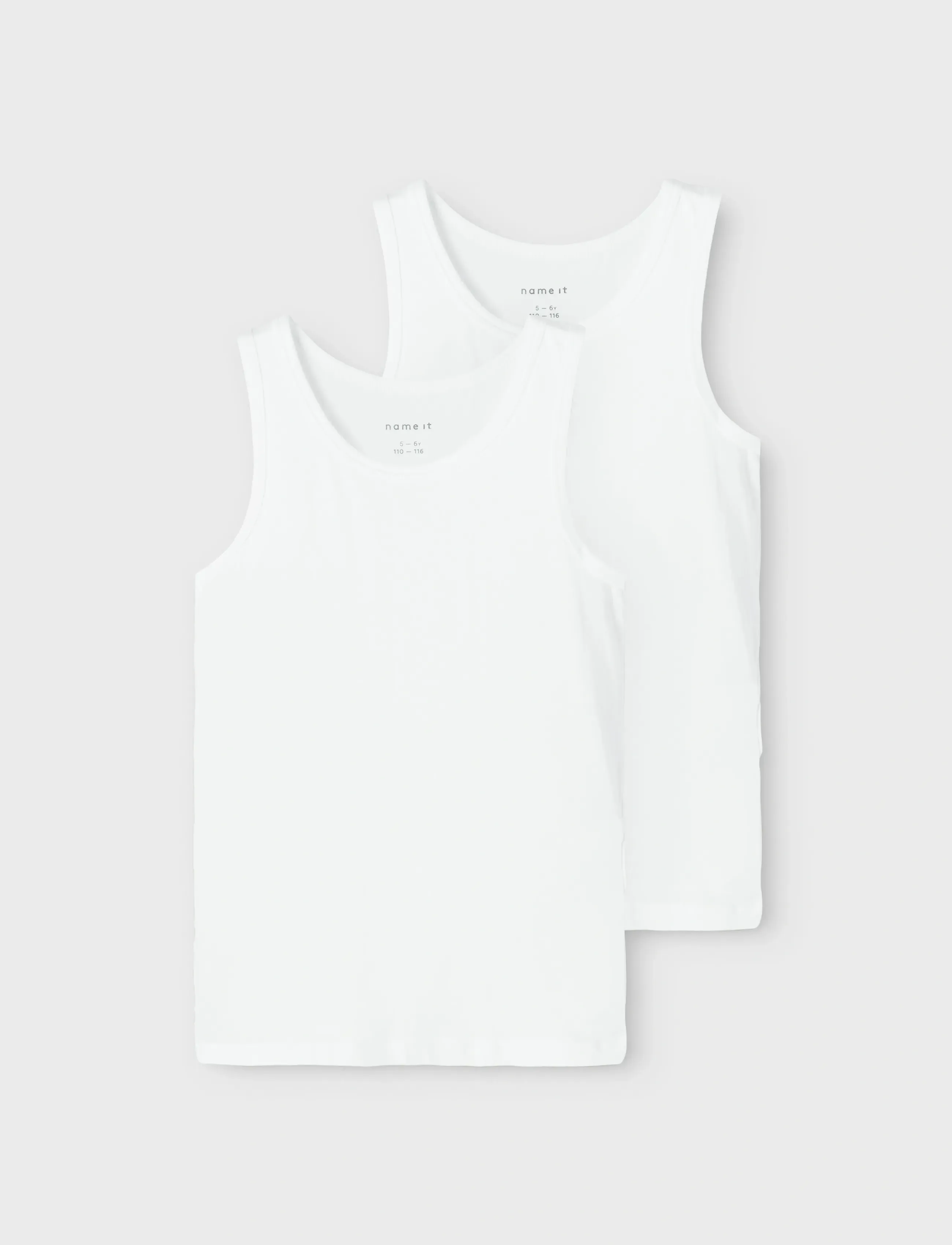 name it Nkmtank Top 2P Noos, 122-128, Underwear, Weiß - Oberteile, Kinder
