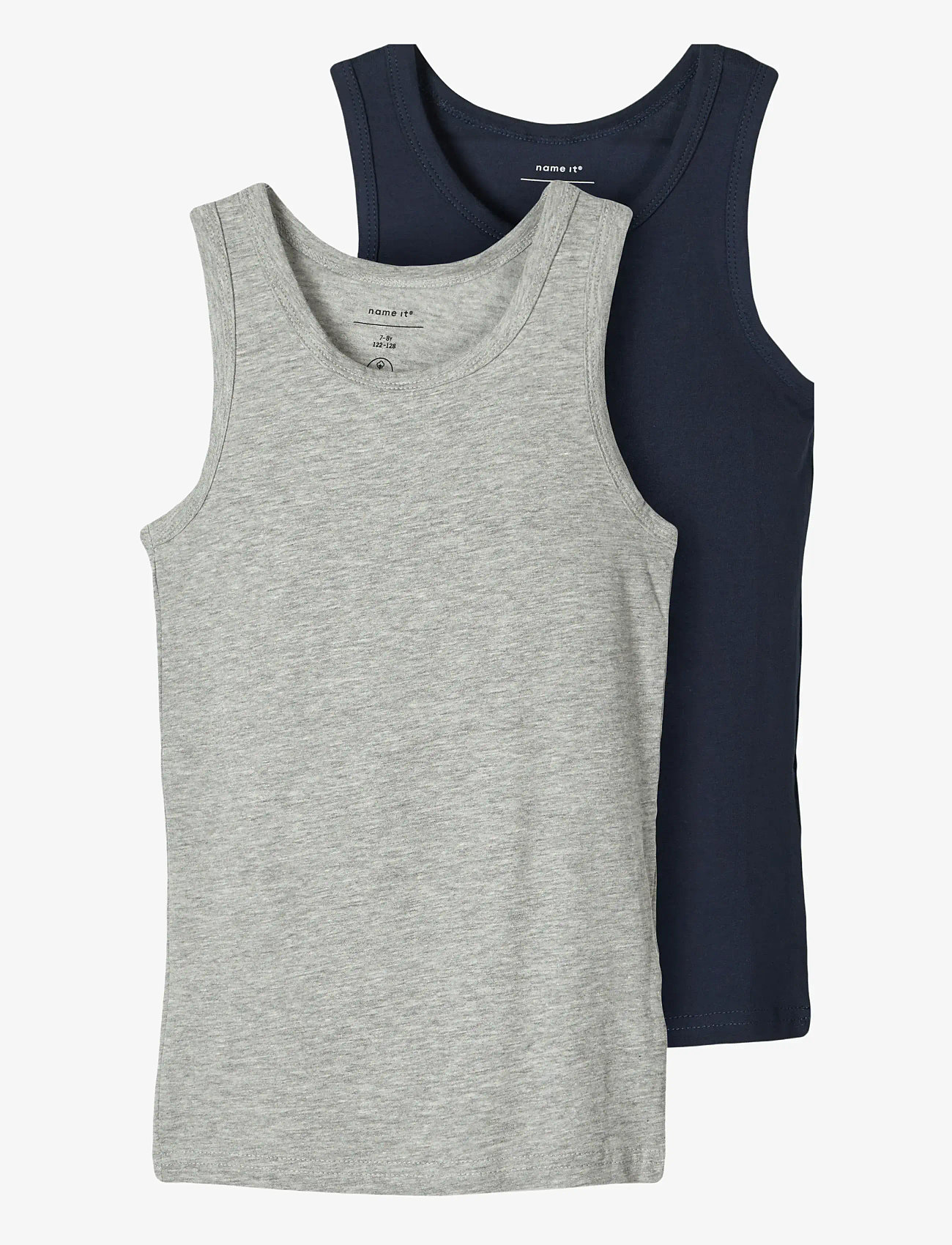 name it - NKMTANK TOP 2P NOOS - oberteile - grey melange - 0