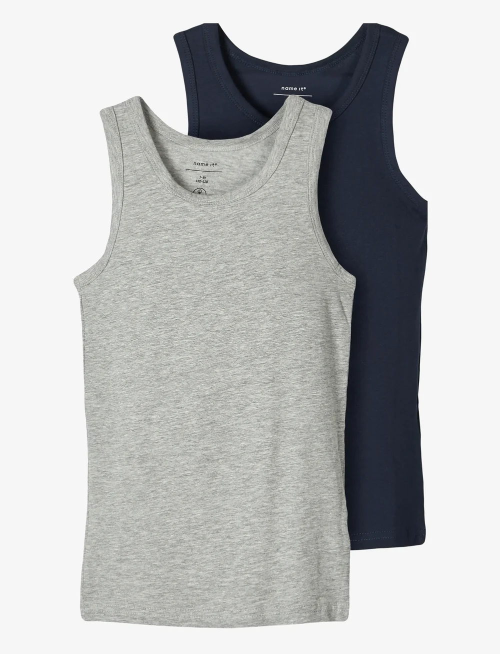 name it - NKMTANK TOP 2P NOOS - tops - grey melange - 0