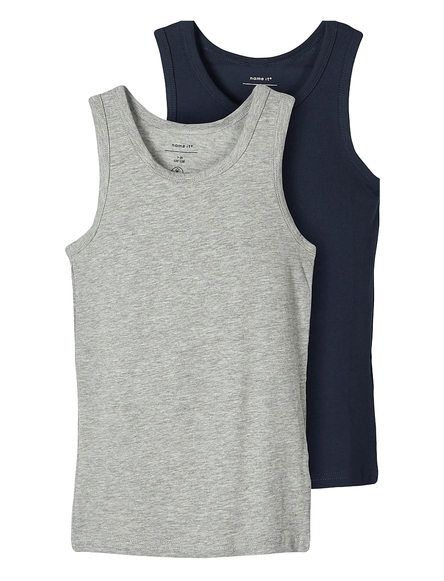 name it - NKMTANK TOP 2P NOOS - topid - grey melange - 0