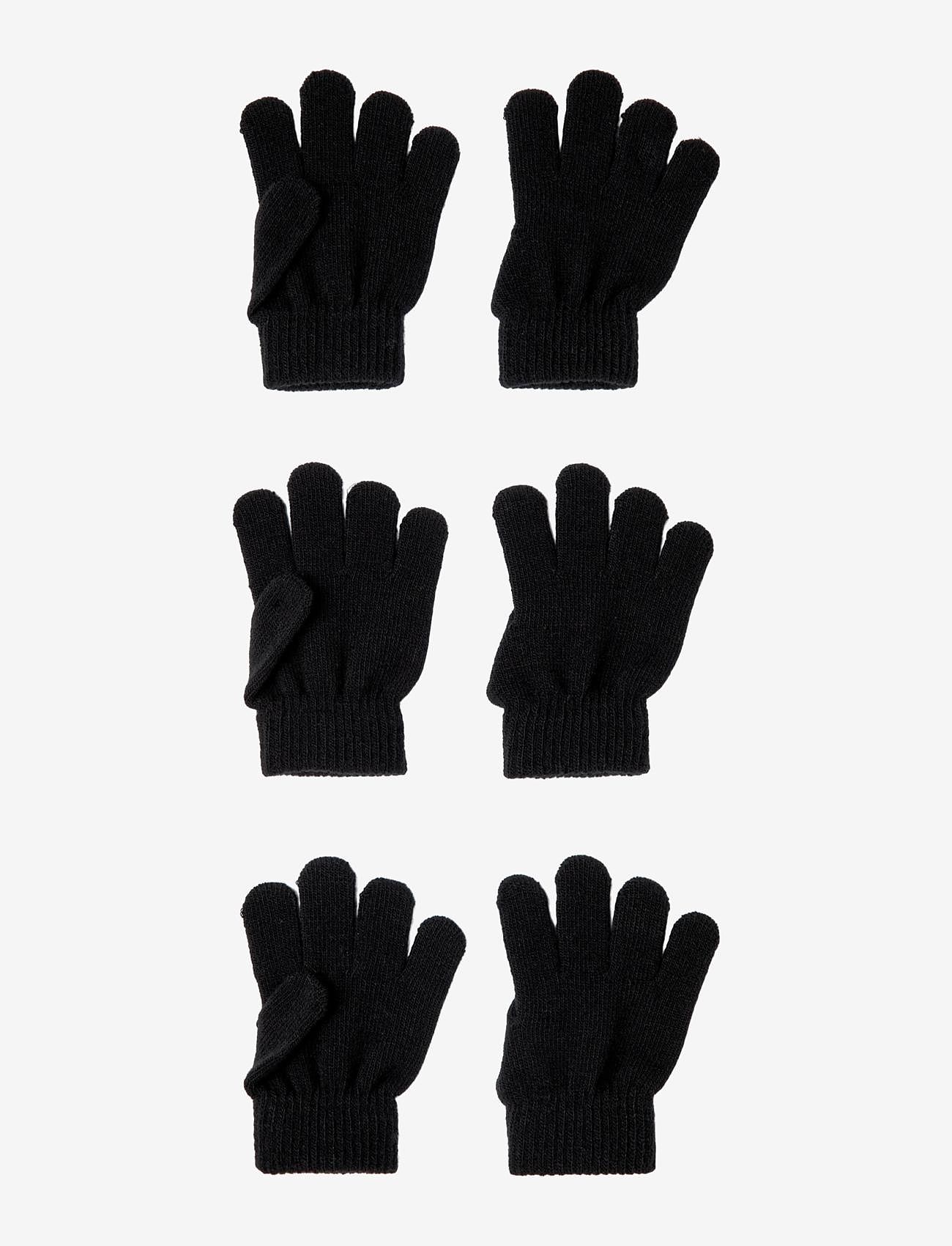 name it - NKNMAGIC GLOVES 3P NOOS - vantar - black - 2