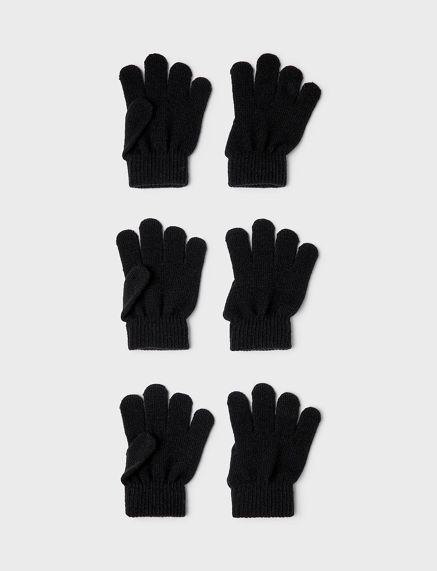 name it - NKNMAGIC GLOVES 3P NOOS - handschuhe - black - 0