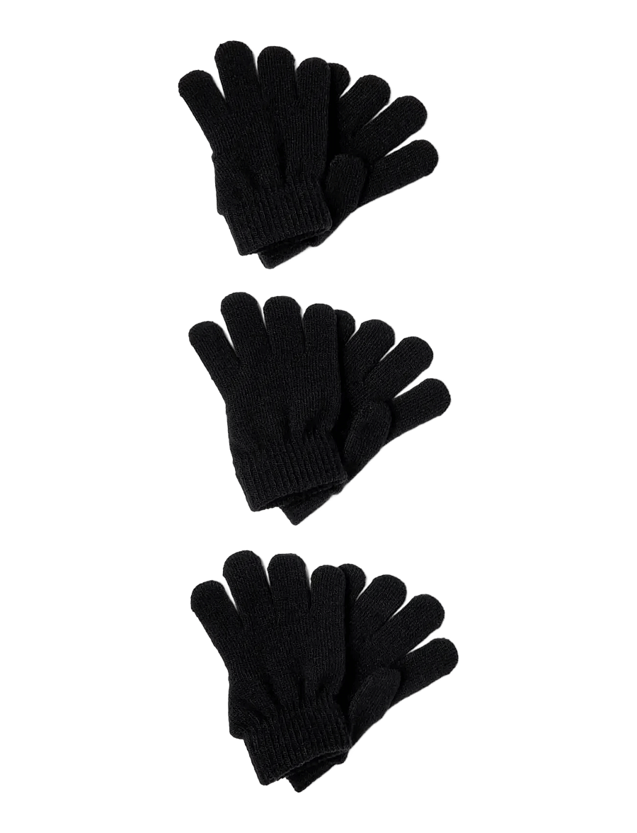 name it - NKNMAGIC GLOVES 3P NOOS - handschuhe - black - 4