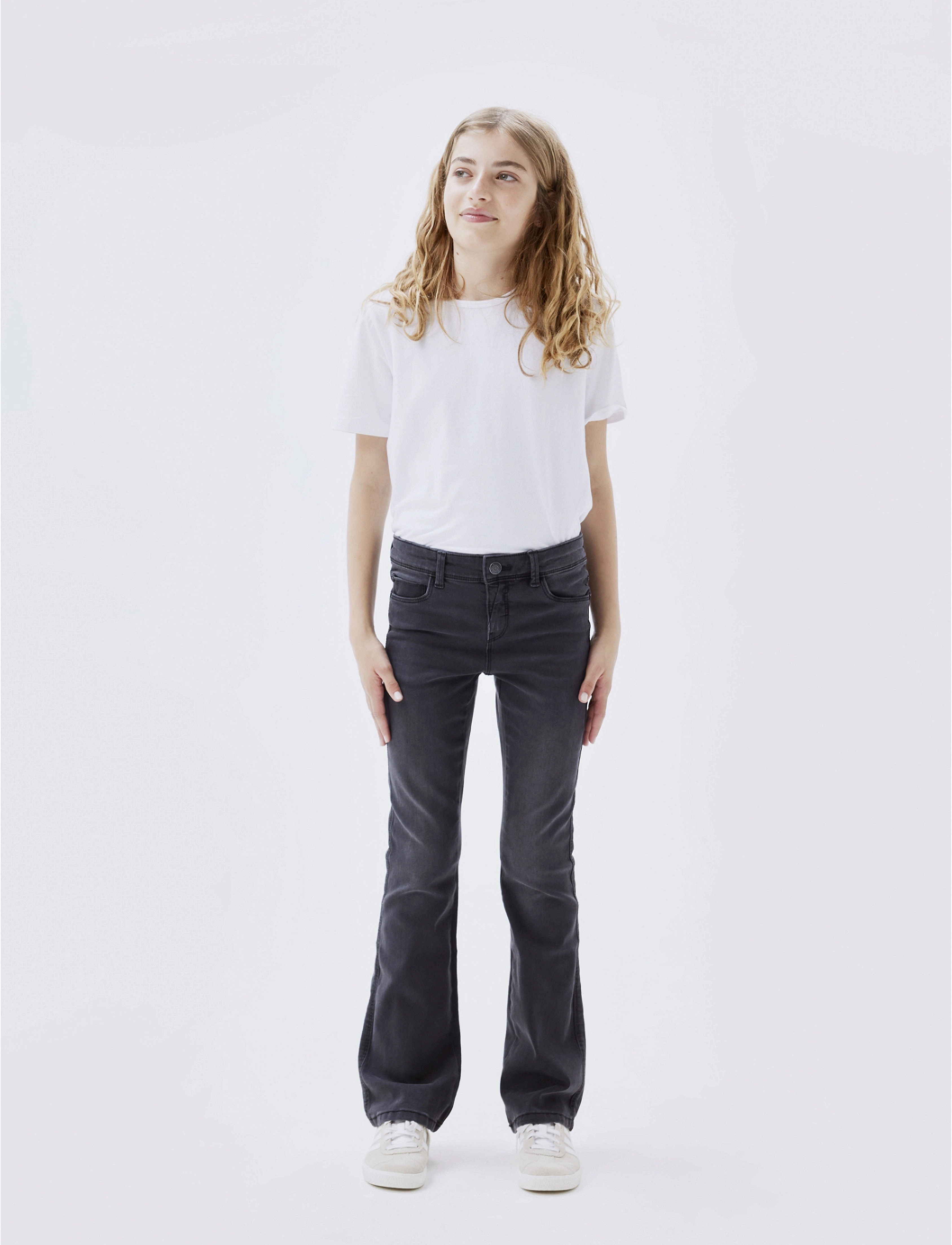 name it NKFPOLLY SKINNY BOOT JEANS 1142-AU NOOS - Underdele - DARK GREY DENIM / grey