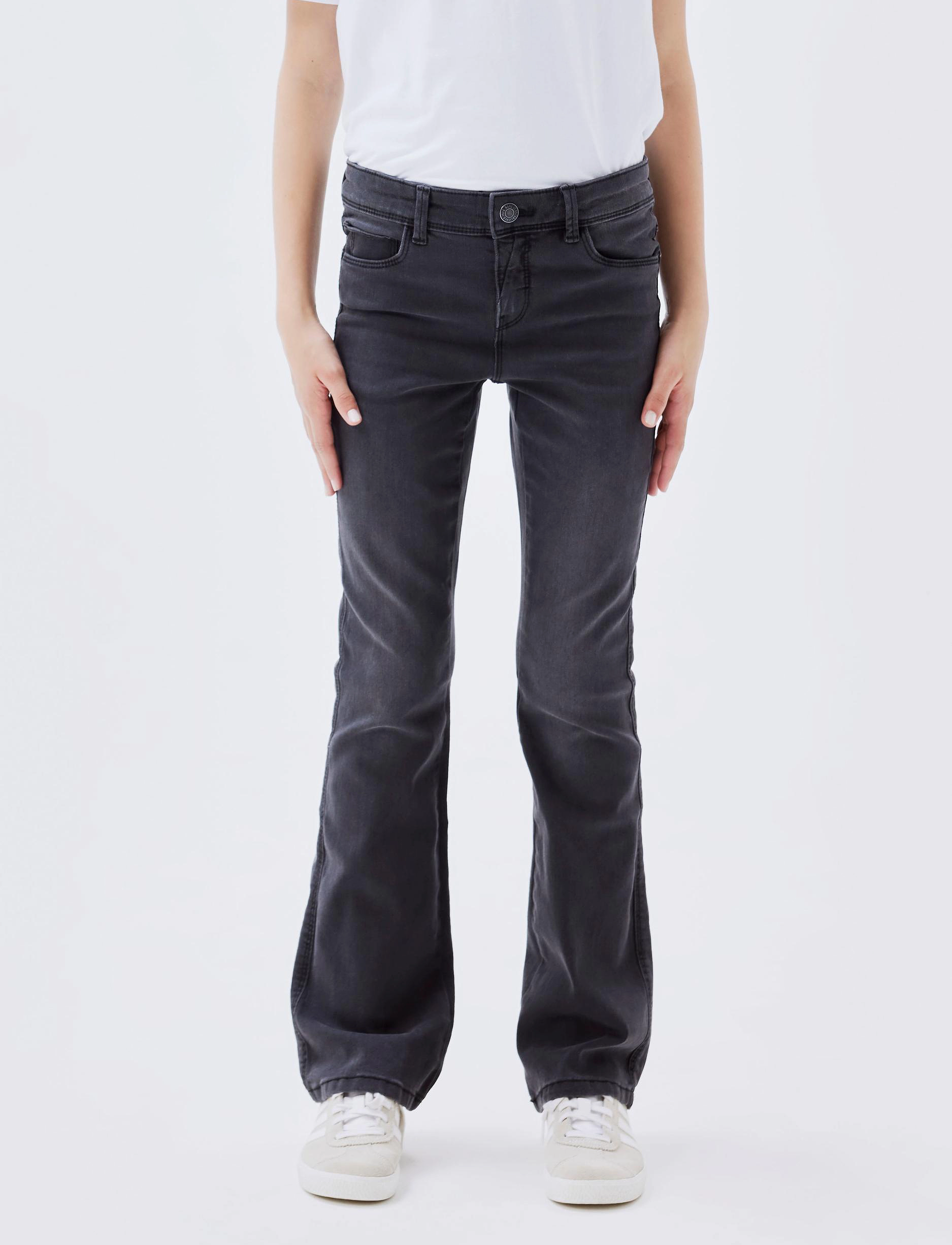 name it - NKFPOLLY SKINNY BOOT JEANS 1142-AU NOOS - alt laienevad teksad - dark grey denim - 4
