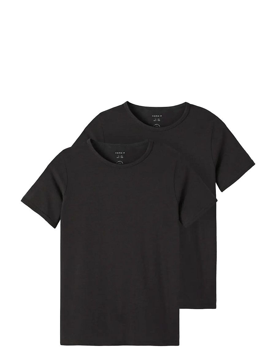 name it - NKMT-SHIRT SLIM 2P NOOS - stutterma bolir - black - 1