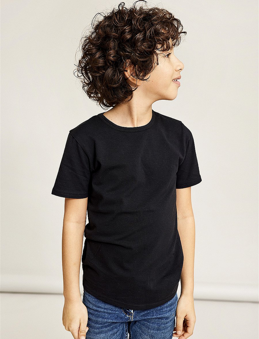 name it - NKMT-SHIRT SLIM 2P NOOS - stutterma bolir - black - 0
