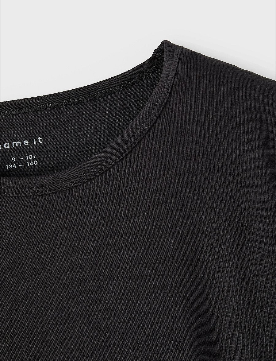 name it - NKMT-SHIRT SLIM 2P NOOS - stutterma bolir - black - 4
