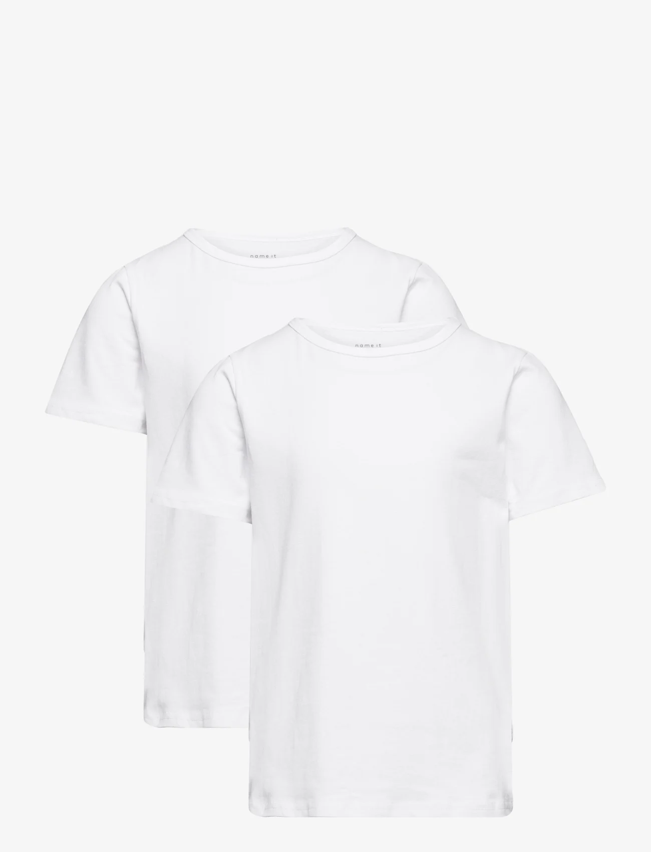 name it - NKMT-SHIRT SLIM 2P NOOS - kortärmade t-shirts - bright white - 0