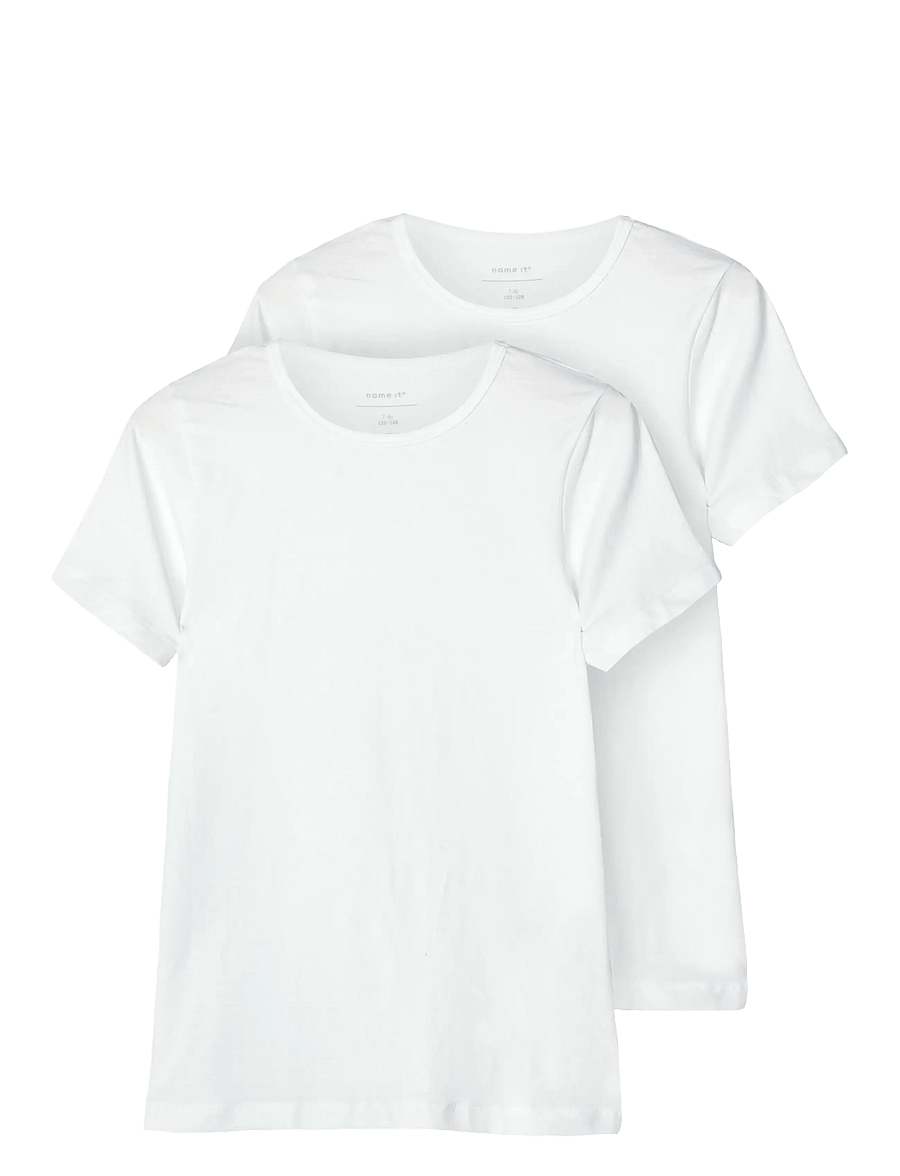 name it - NKMT-SHIRT SLIM 2P NOOS - kurzärmelige - bright white - 0