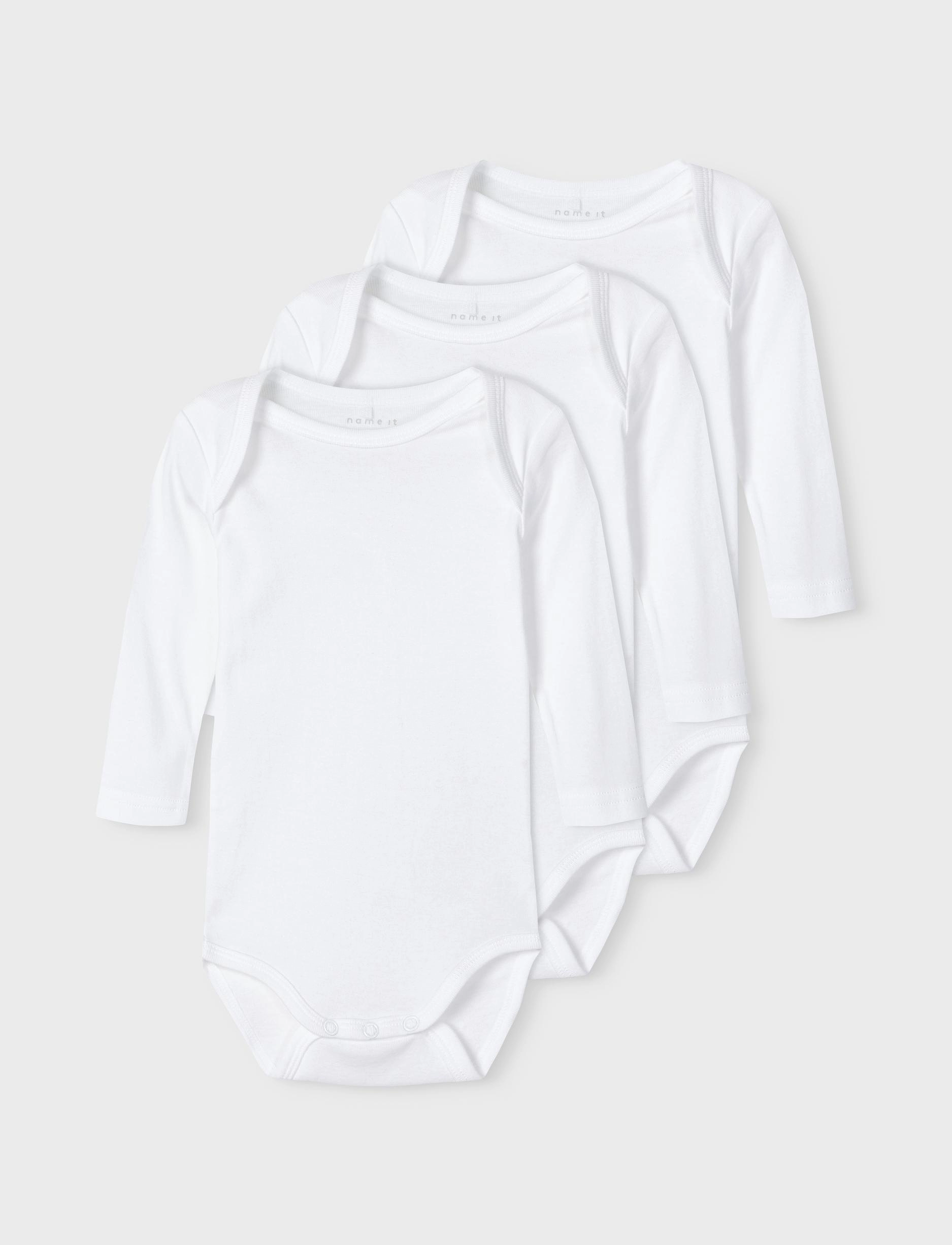 name it - NBNBODY 3P LS SOLID WHITE 3 - bright white - 2