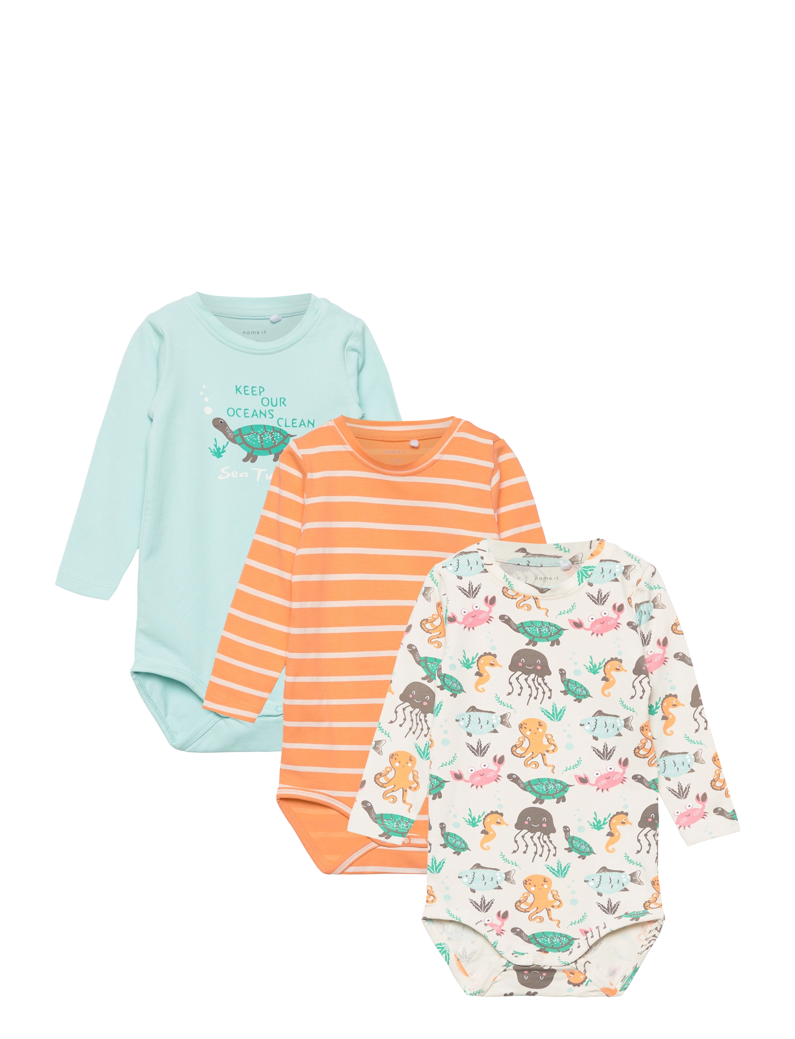 name it - NBNOCEAN 3P LS BODY - whitecap gray - 0