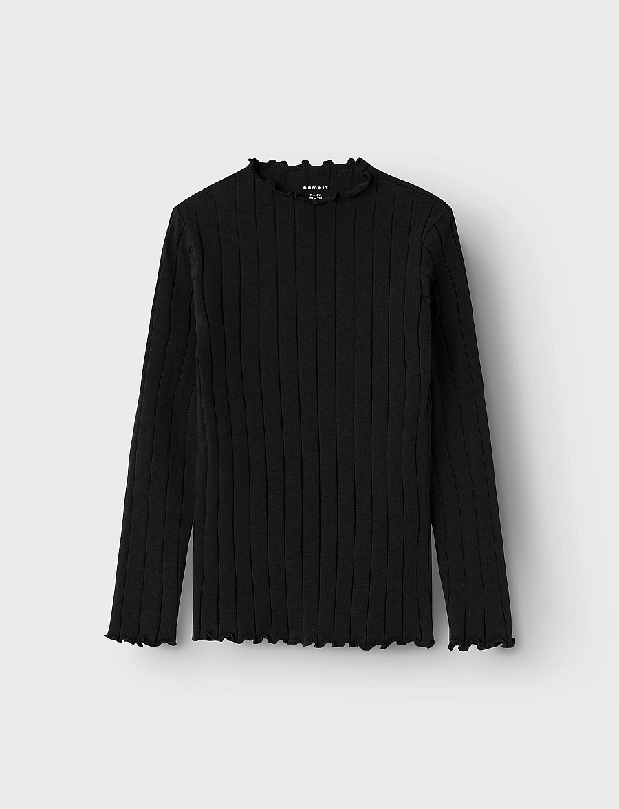 name it - NKFNOLINE LS SLIM TOP NOOS - langärmelig - black - 0