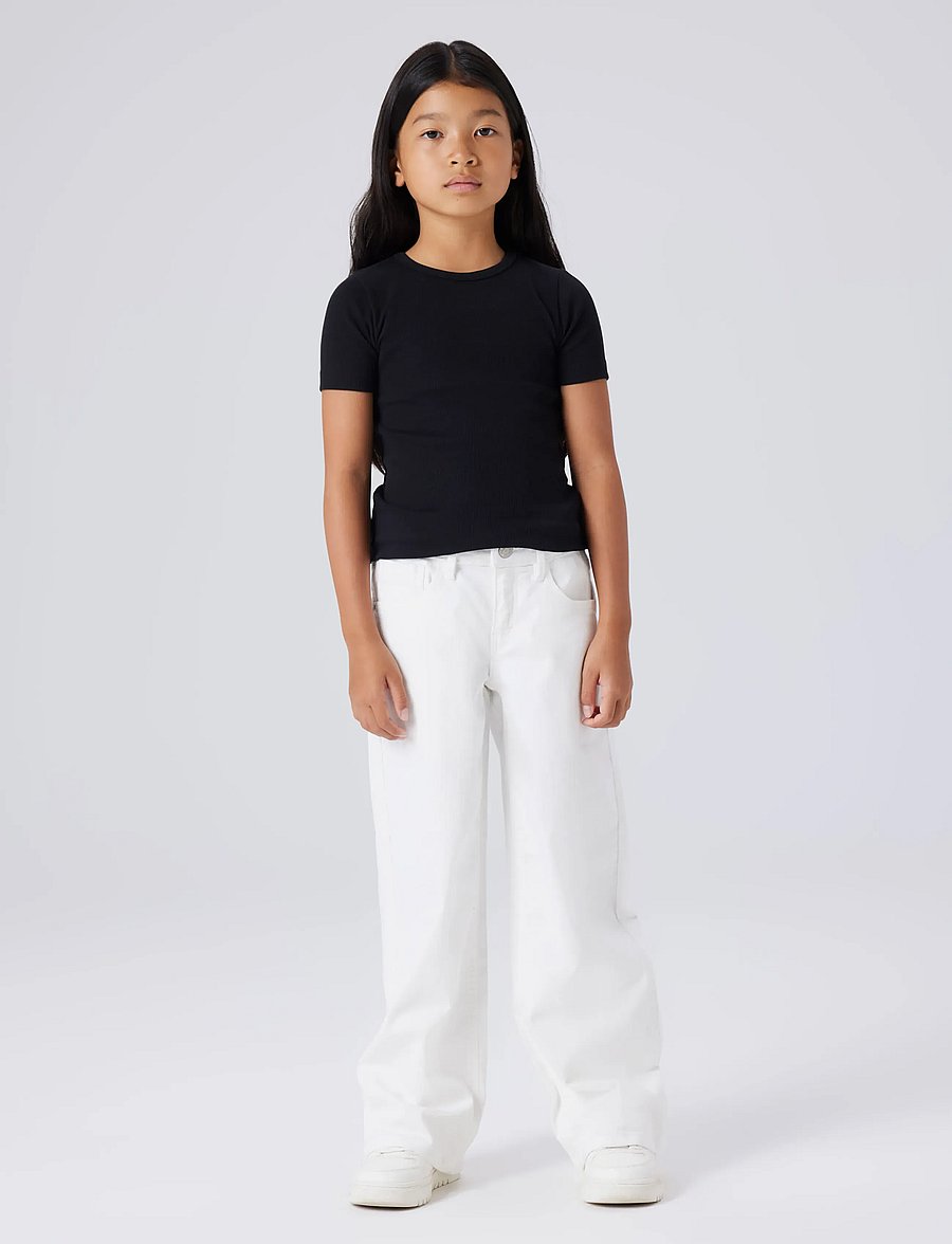 name it - NKFROSE WIDE TWI PANT 1115-TP NOOS - hosen mit weitem bein - bright white - 0