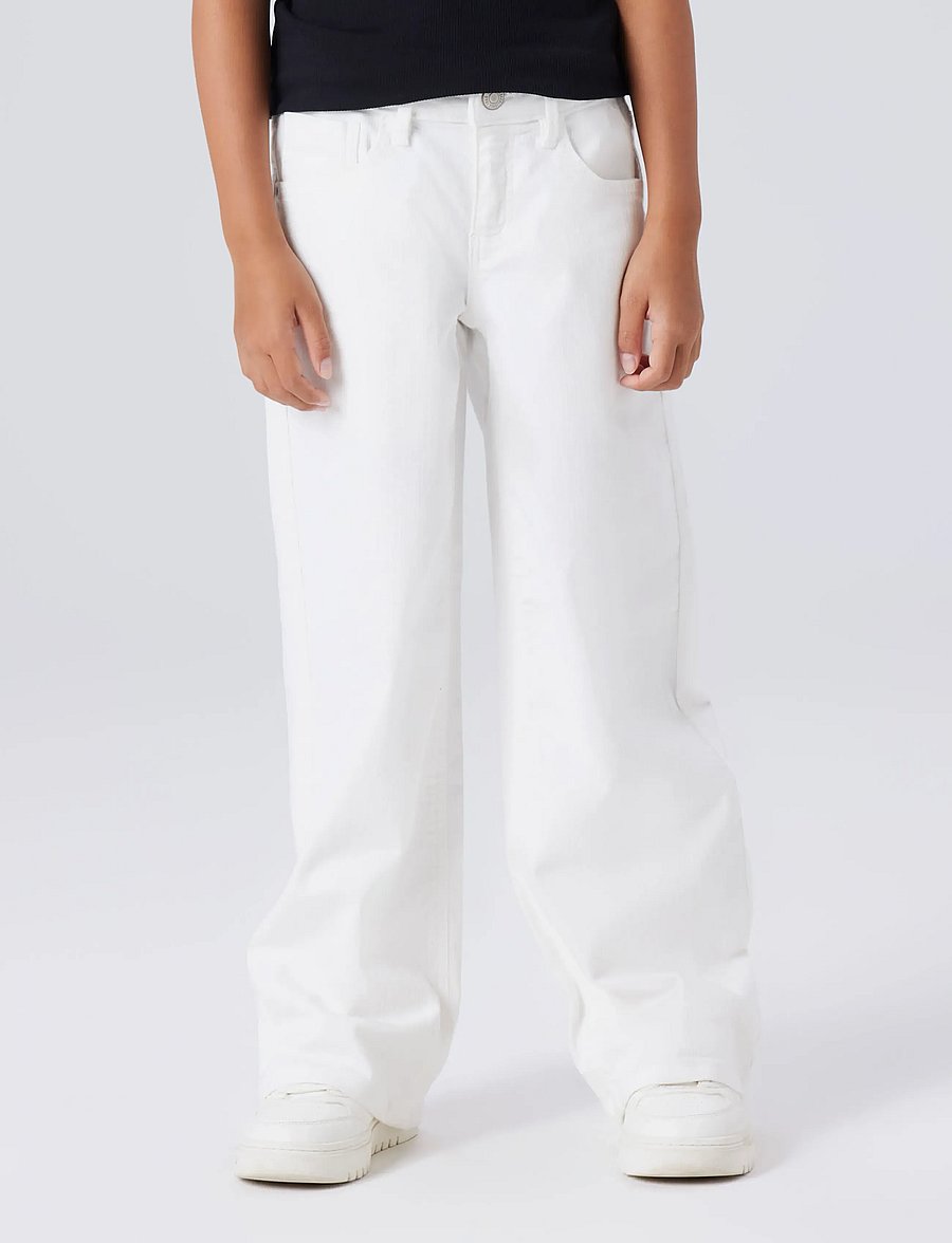name it - NKFROSE WIDE TWI PANT 1115-TP NOOS - hosen mit weitem bein - bright white - 3