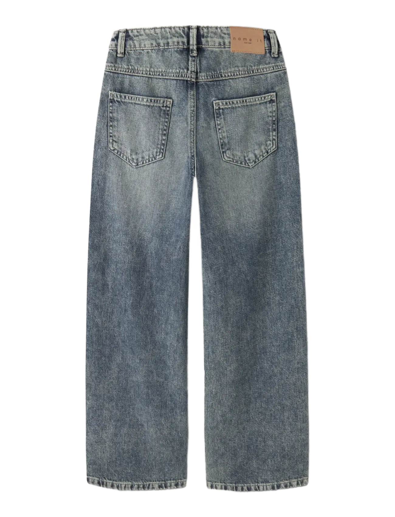 name it - NKFROSE WIDE HW JEANS DESTR 1411-BE NOOS - brede jeans - vintage medium blue denim - 1