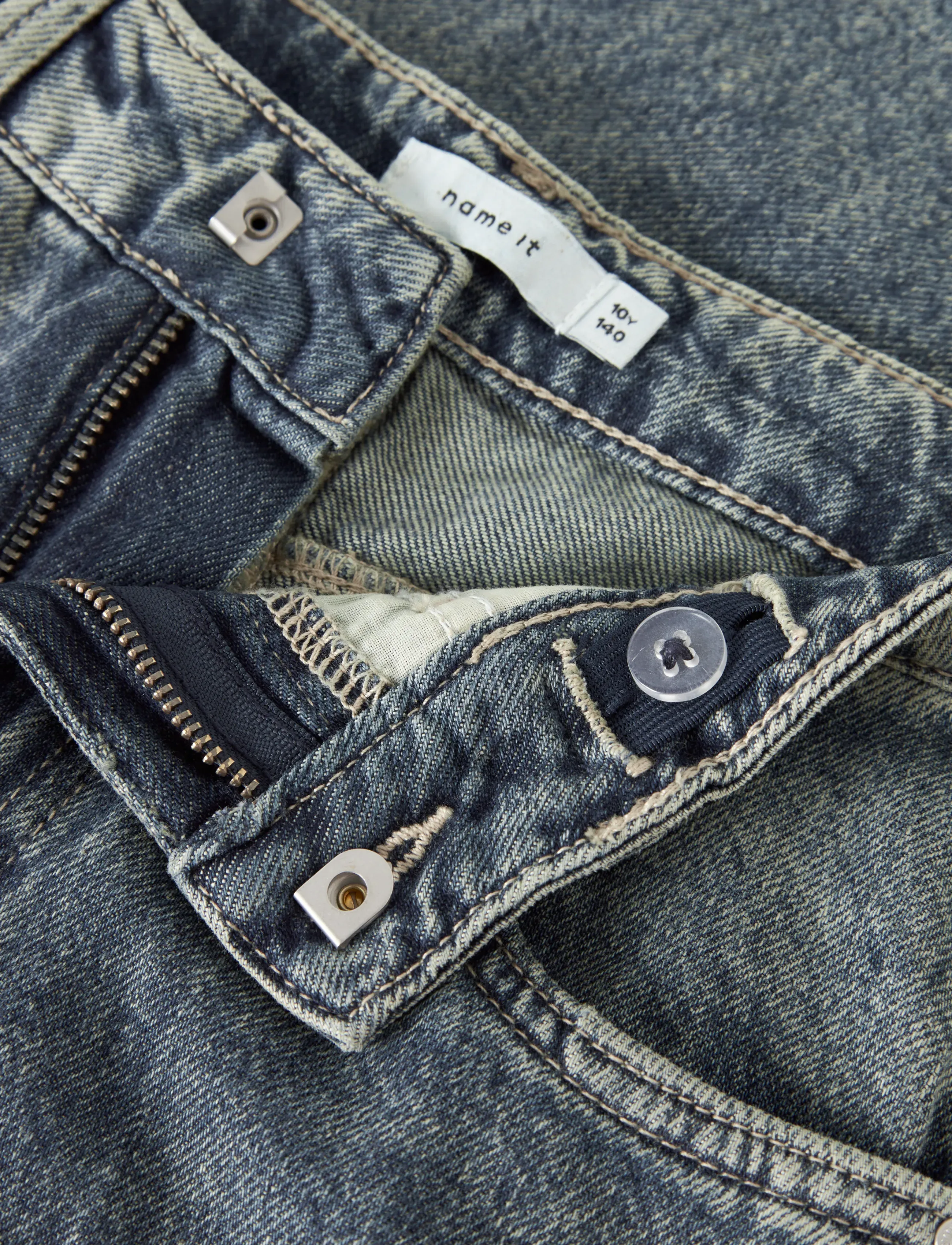 name it - NKFROSE WIDE HW JEANS DESTR 1411-BE NOOS - brede jeans - vintage medium blue denim - 2