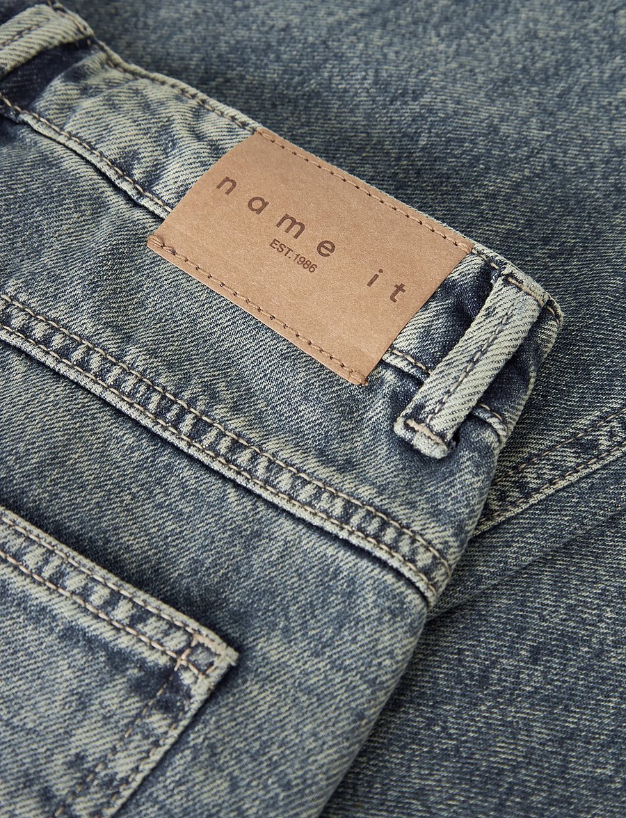 name it - NKFROSE WIDE HW JEANS DESTR 1411-BE NOOS - hosen mit weitem bein - vintage medium blue denim - 3