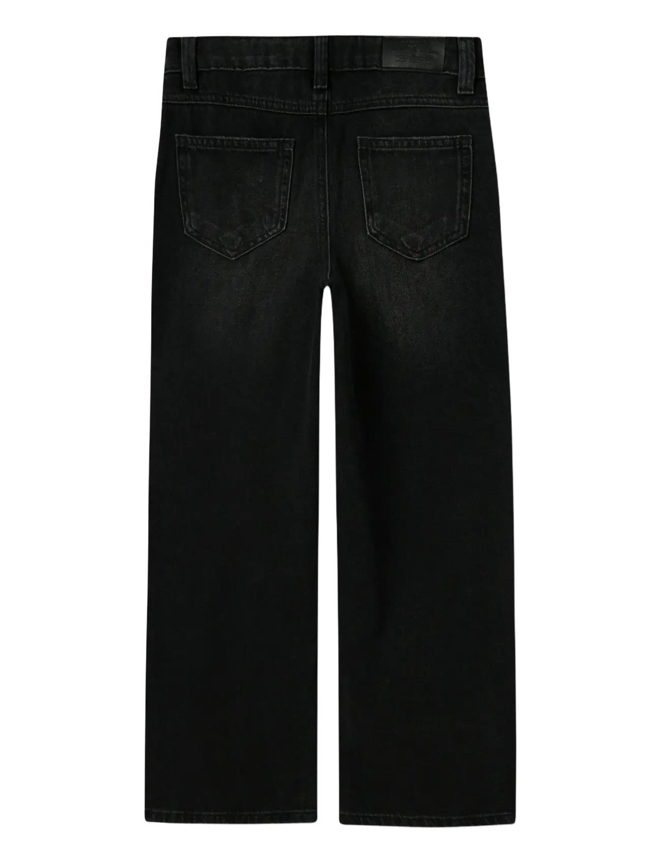 name it - NKFROSE WIDE HW JEANS DESTR 1411-BE NOOS - wide leg jeans - black denim - 2