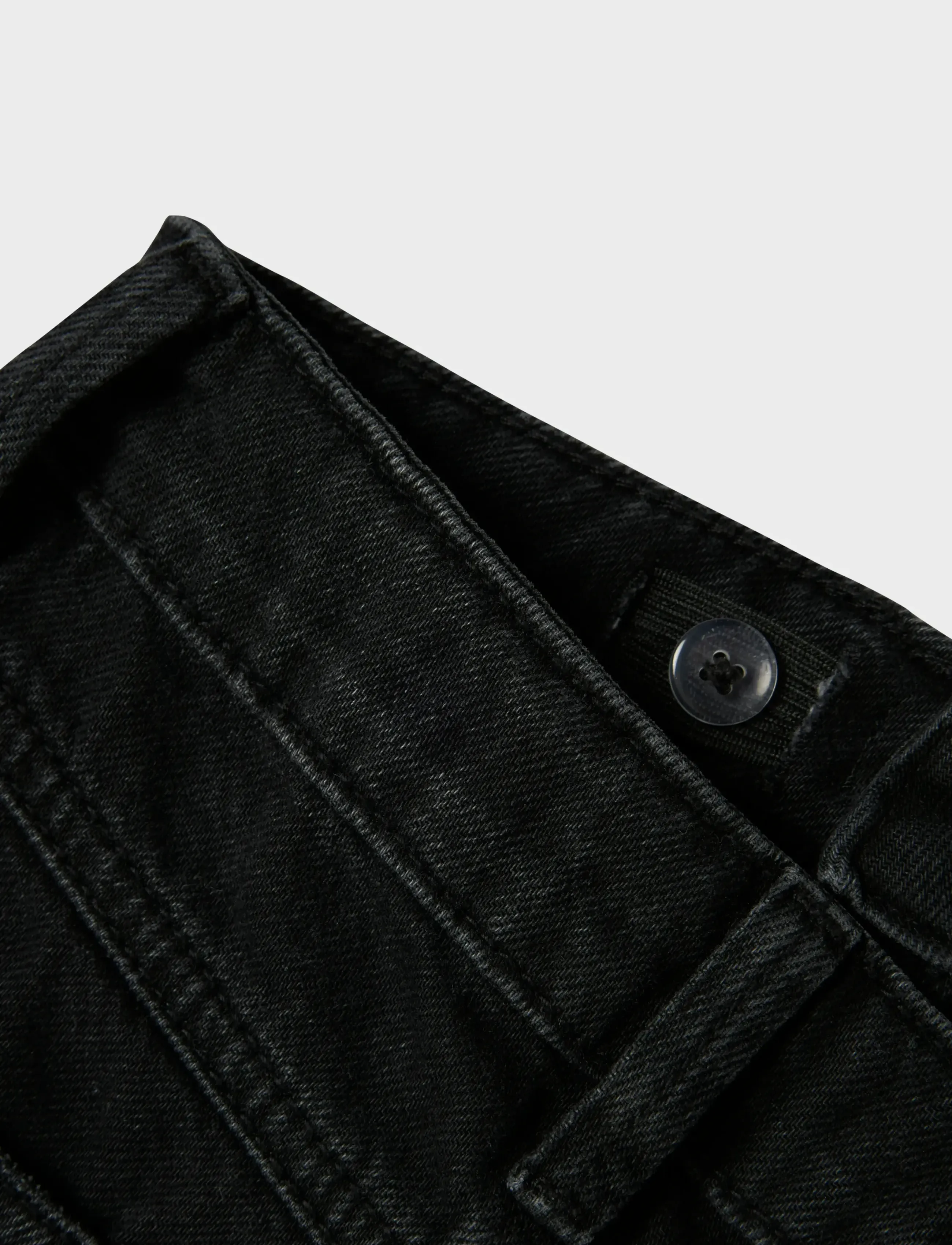 name it - NKFROSE WIDE HW JEANS DESTR 1411-BE NOOS - wide leg jeans - black denim - 4