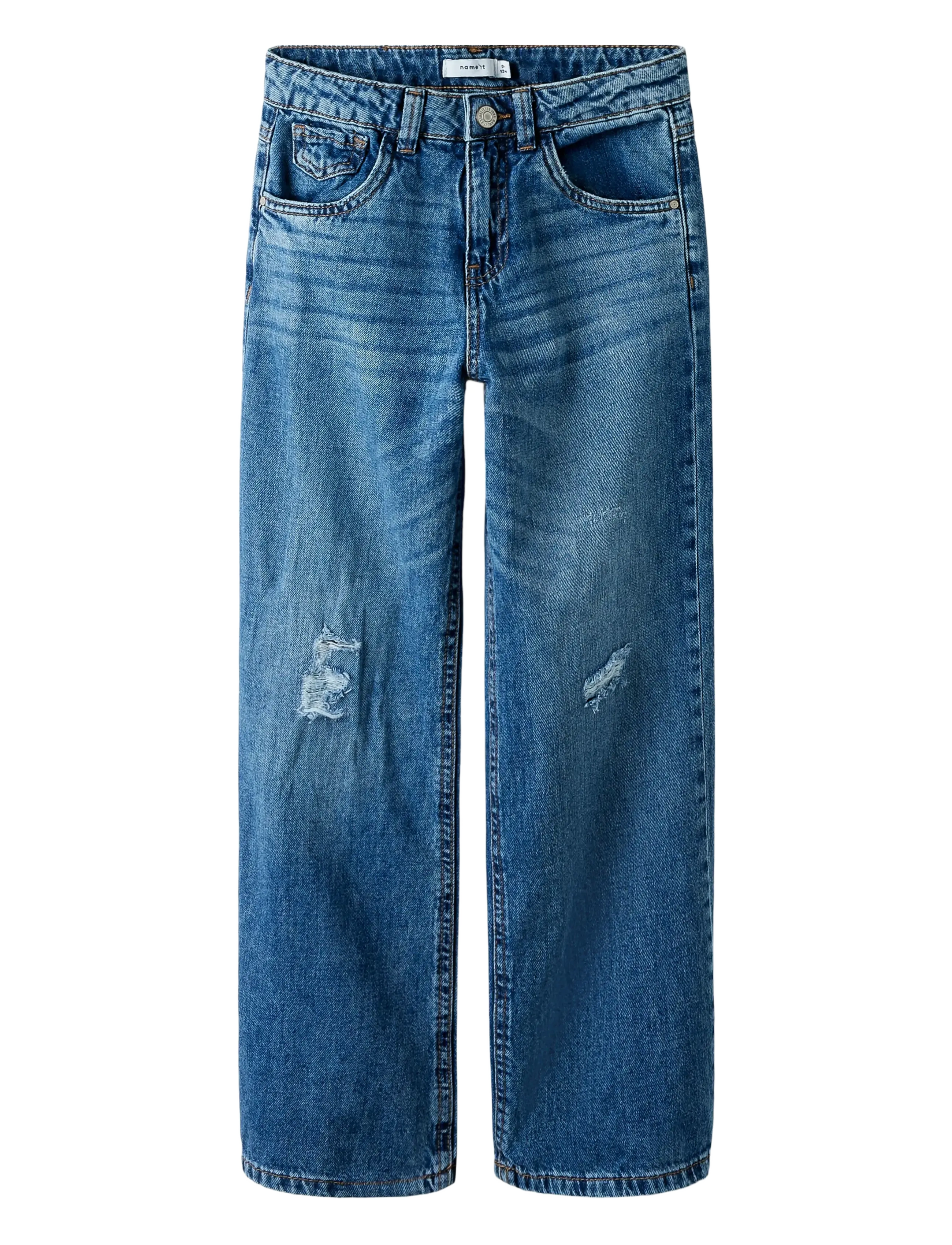 name it NKFROSE WIDE HW JEANS DESTR 1411-BE NOOS - Vida jeans - DARK BLUE DENIM / blue