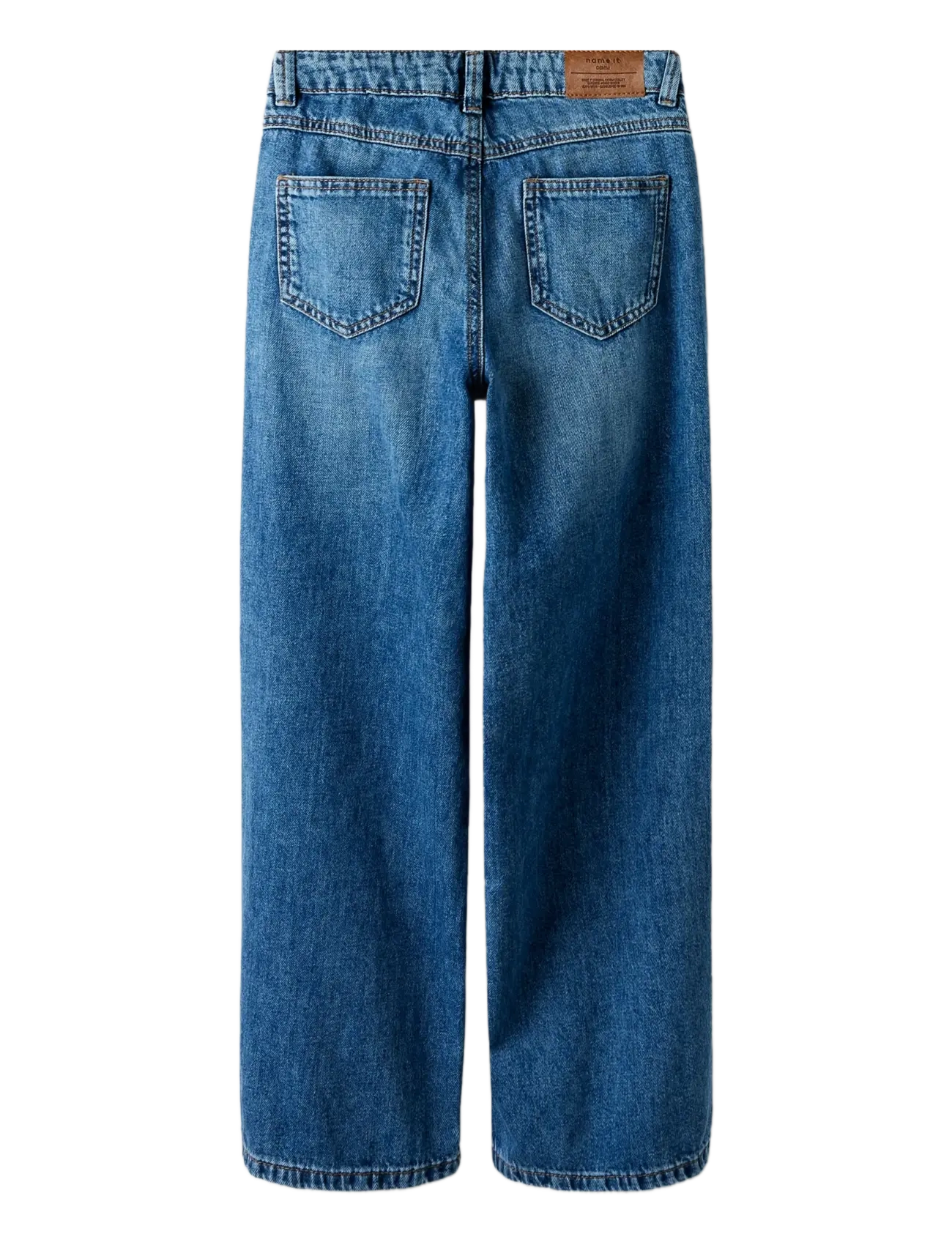 name it - NKFROSE WIDE HW JEANS DESTR 1411-BE NOOS - hosen mit weitem bein - dark blue denim - 1