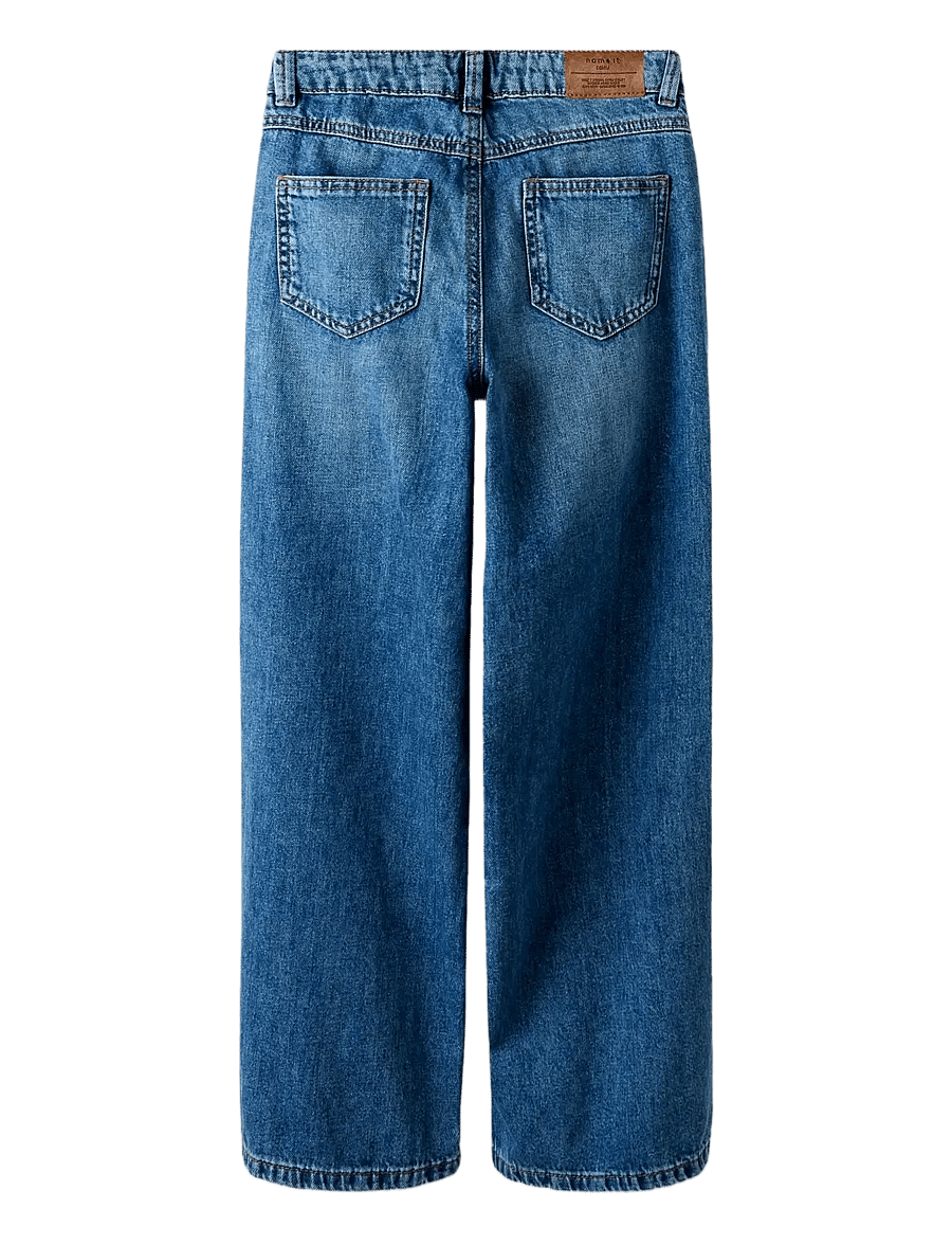 name it - NKFROSE WIDE HW JEANS DESTR 1411-BE NOOS - laiad teksad - dark blue denim - 1