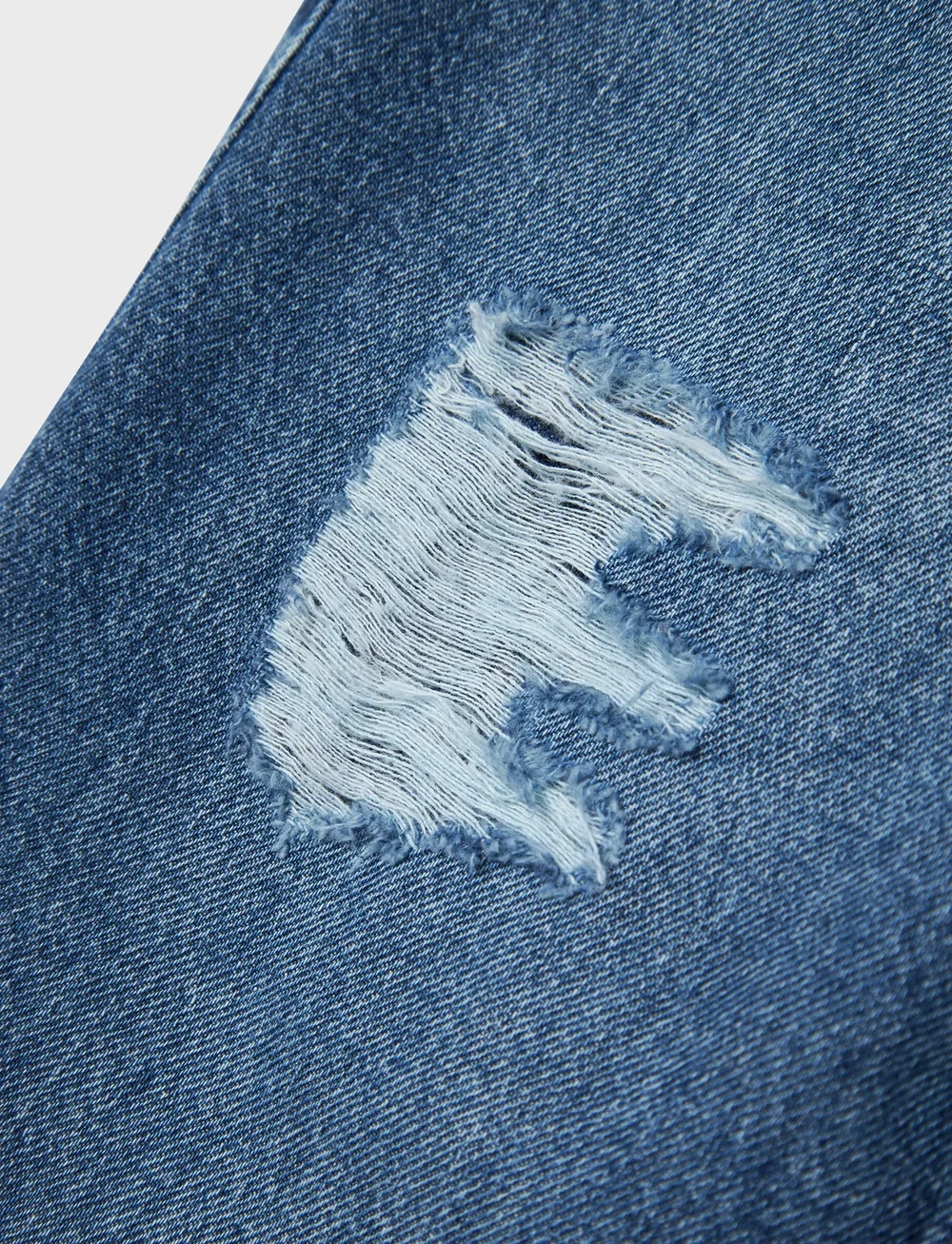 name it - NKFROSE HW WIDE JEANS DESTR 1411-BE NOOS - hosen mit weitem bein - dark blue denim - 4