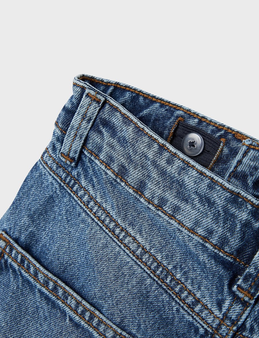 name it - NKFROSE WIDE HW JEANS DESTR 1411-BE NOOS - laiad teksad - dark blue denim - 5