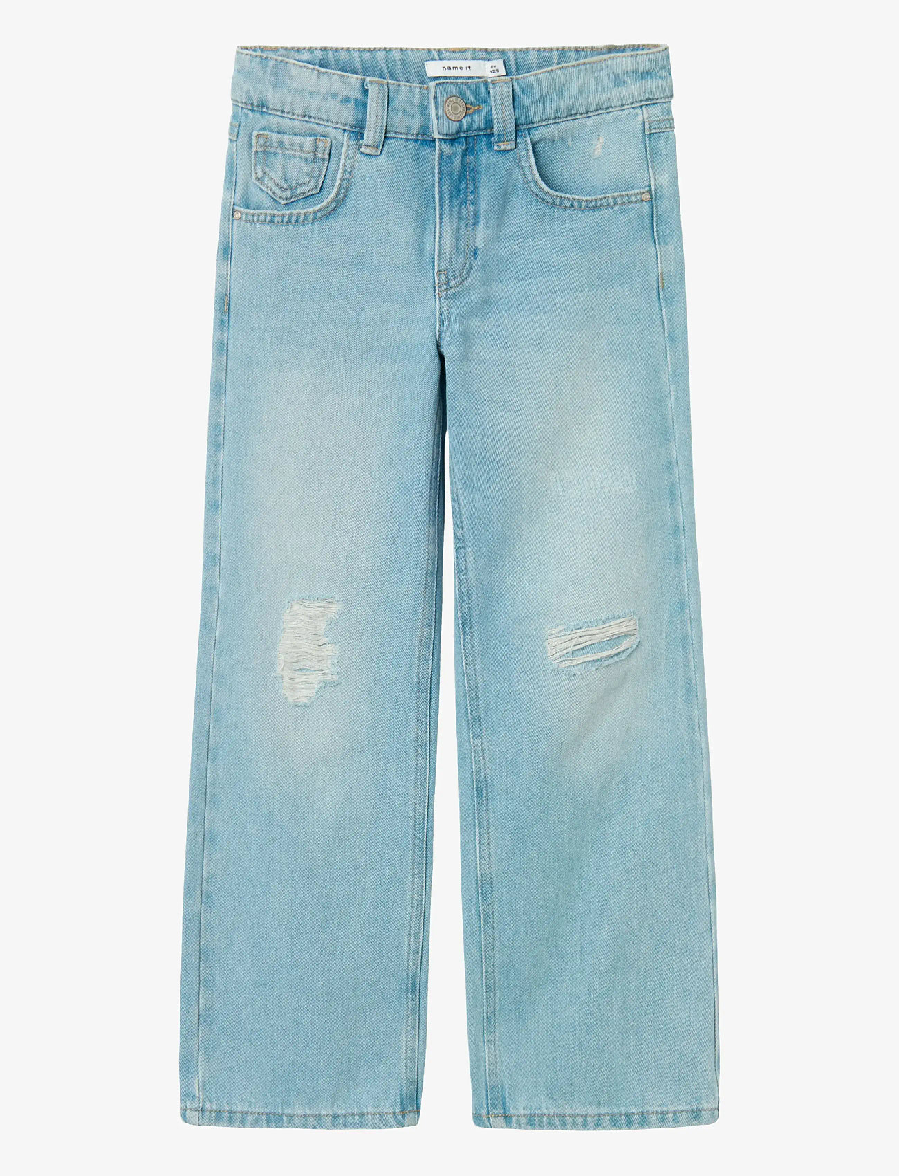 name it - NKFROSE HW WIDE JEANS DESTR 1411-BE NOOS - vida jeans - light blue denim - 1