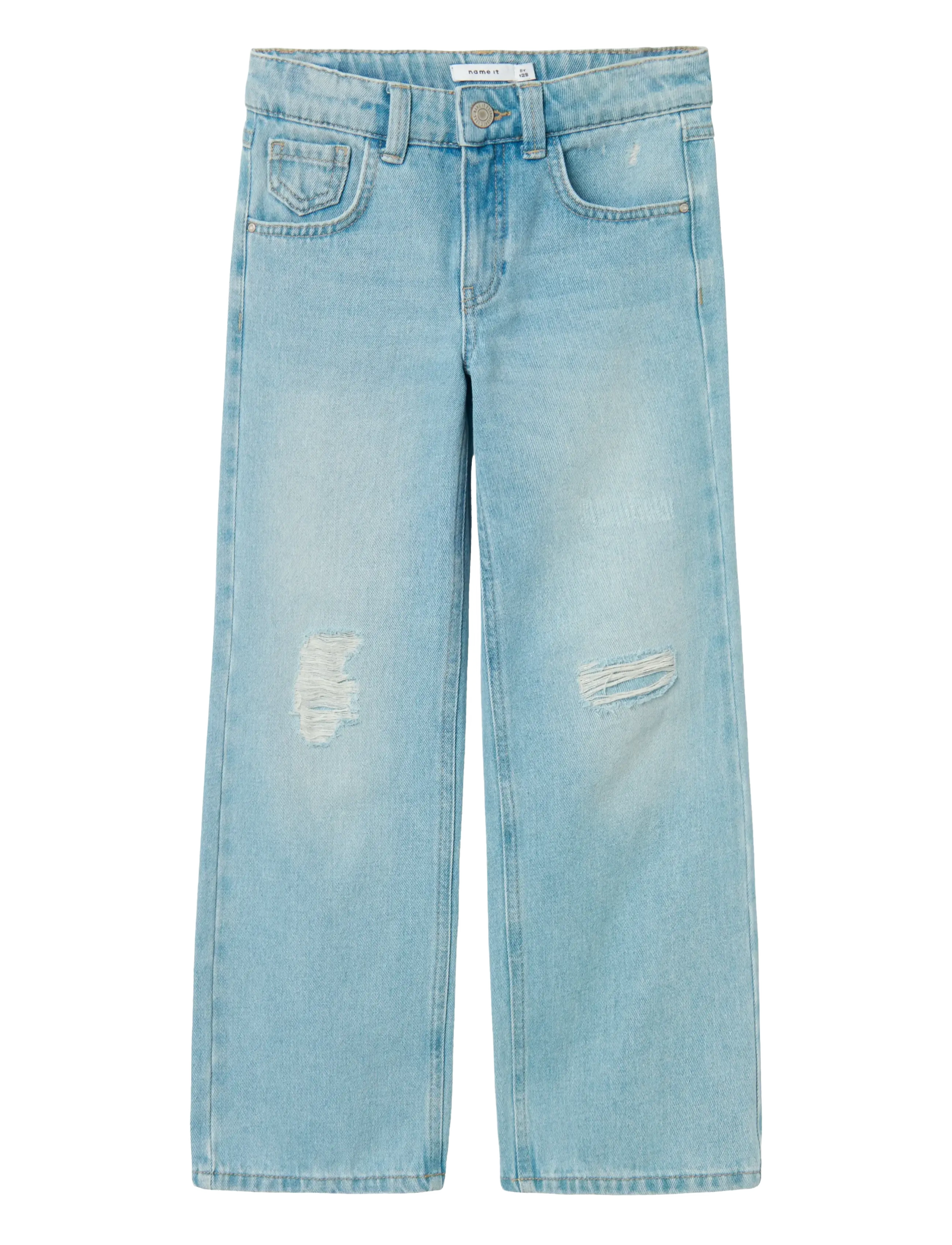 name it NKFROSE WIDE HW JEANS DESTR 1411-BE NOOS - Jeans - LIGHT BLUE DENIM / blue