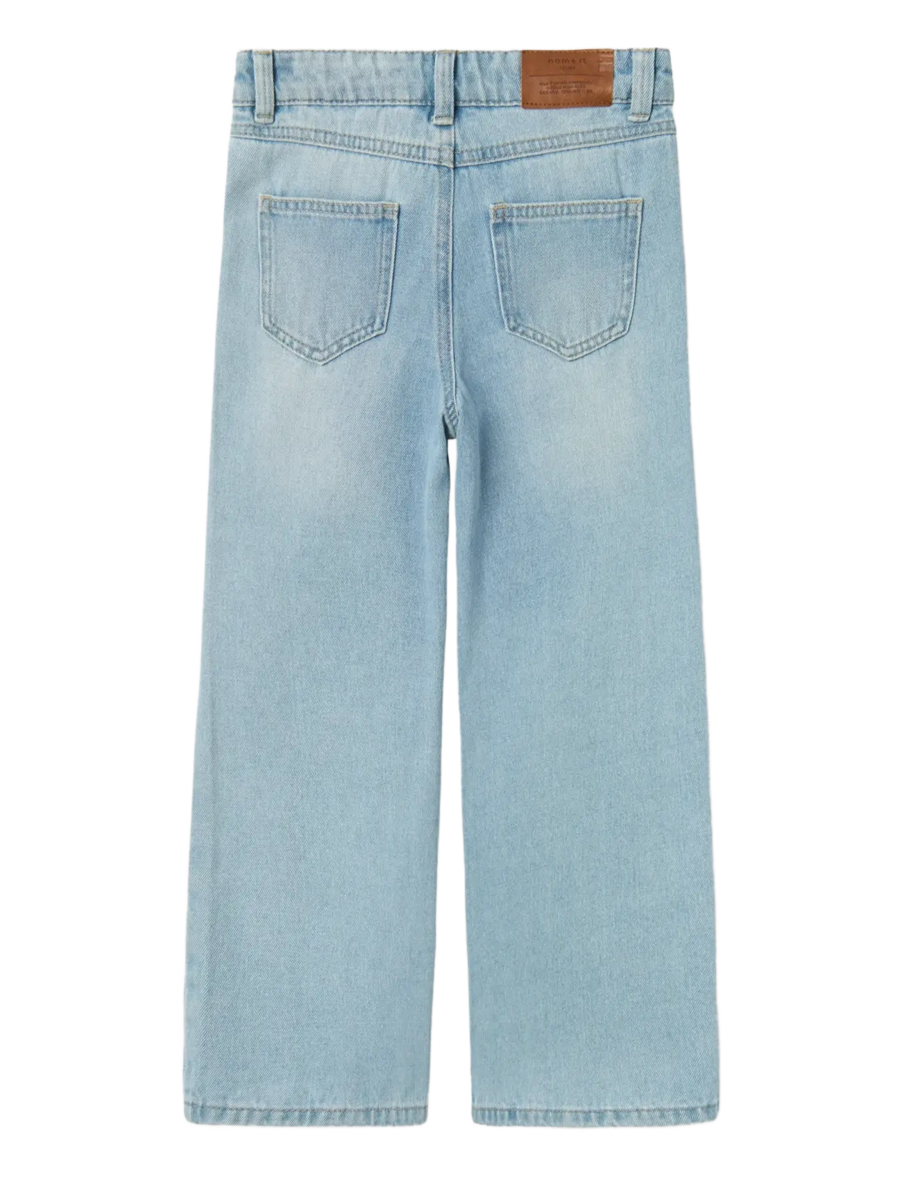 name it - NKFROSE WIDE HW JEANS DESTR 1411-BE NOOS - wide leg jeans - light blue denim - 2