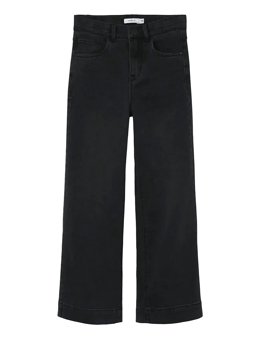 name it - NKFROSE WIDE HW JEANS 1356-ON NOOS - brede jeans - black denim - 1