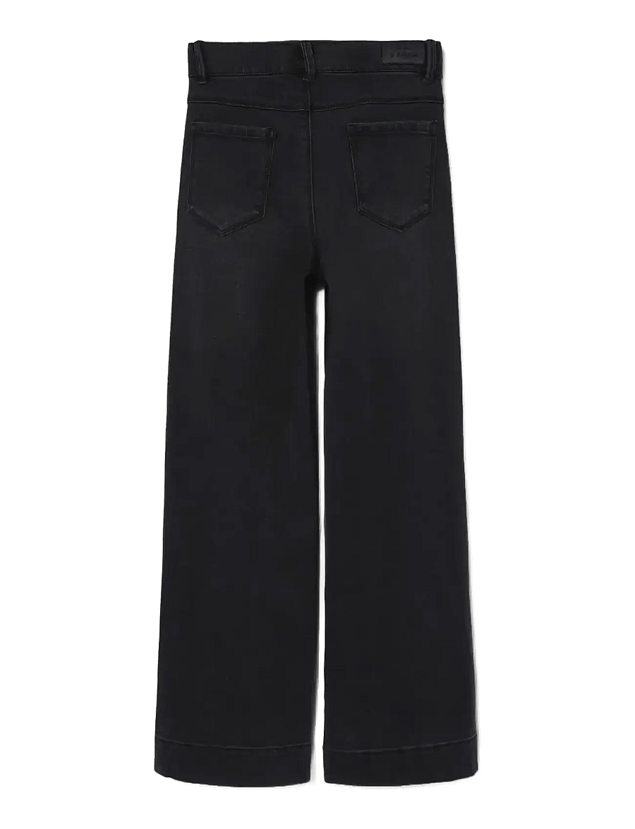 name it - NKFROSE WIDE HW JEANS 1356-ON NOOS - brede jeans - black denim - 2