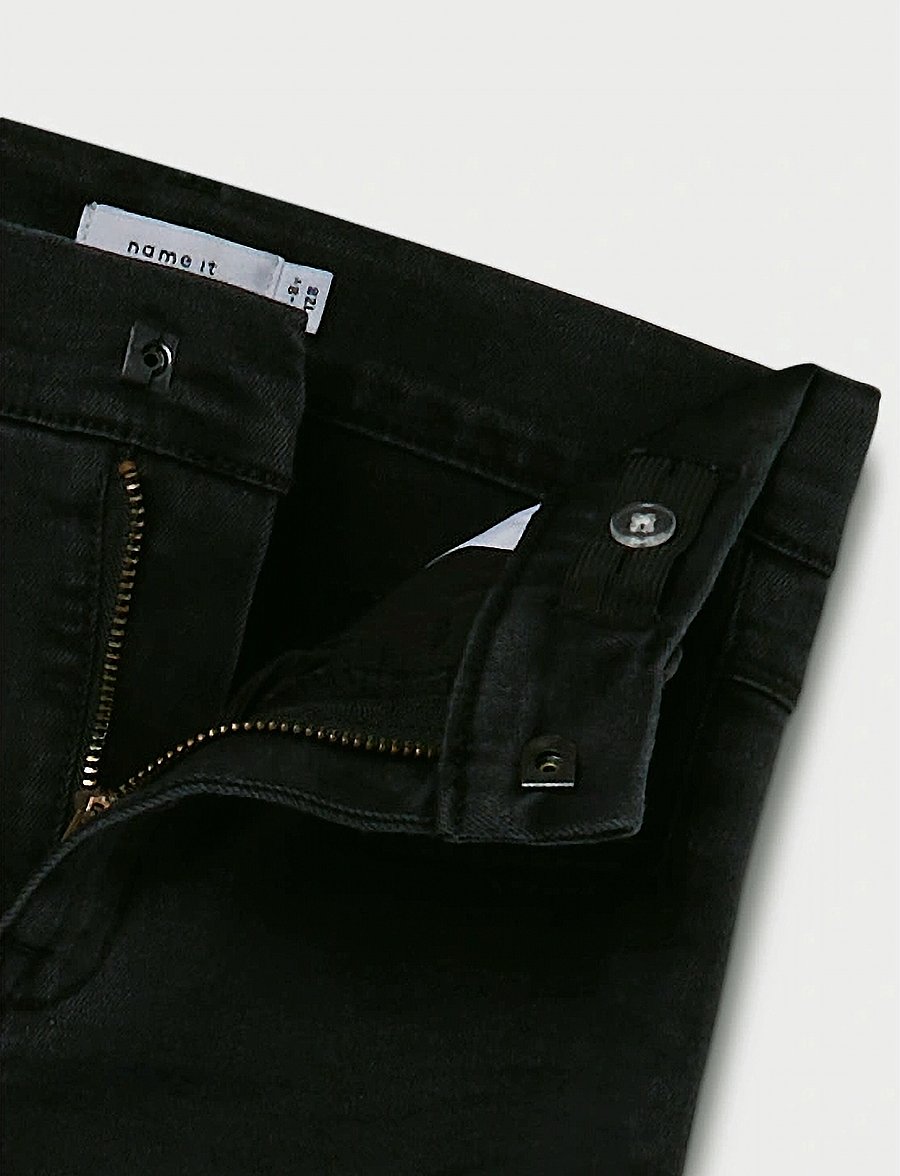 name it - NKFROSE WIDE HW JEANS 1356-ON NOOS - brede jeans - black denim - 4