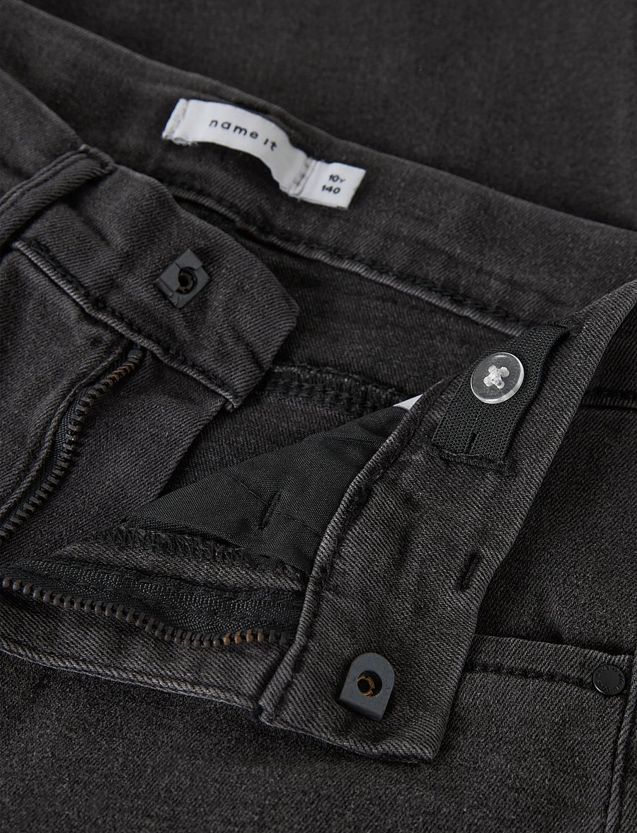 name it - NKFROSE WIDE HW JEANS 1356-ON NOOS - brede jeans - black denim - 4