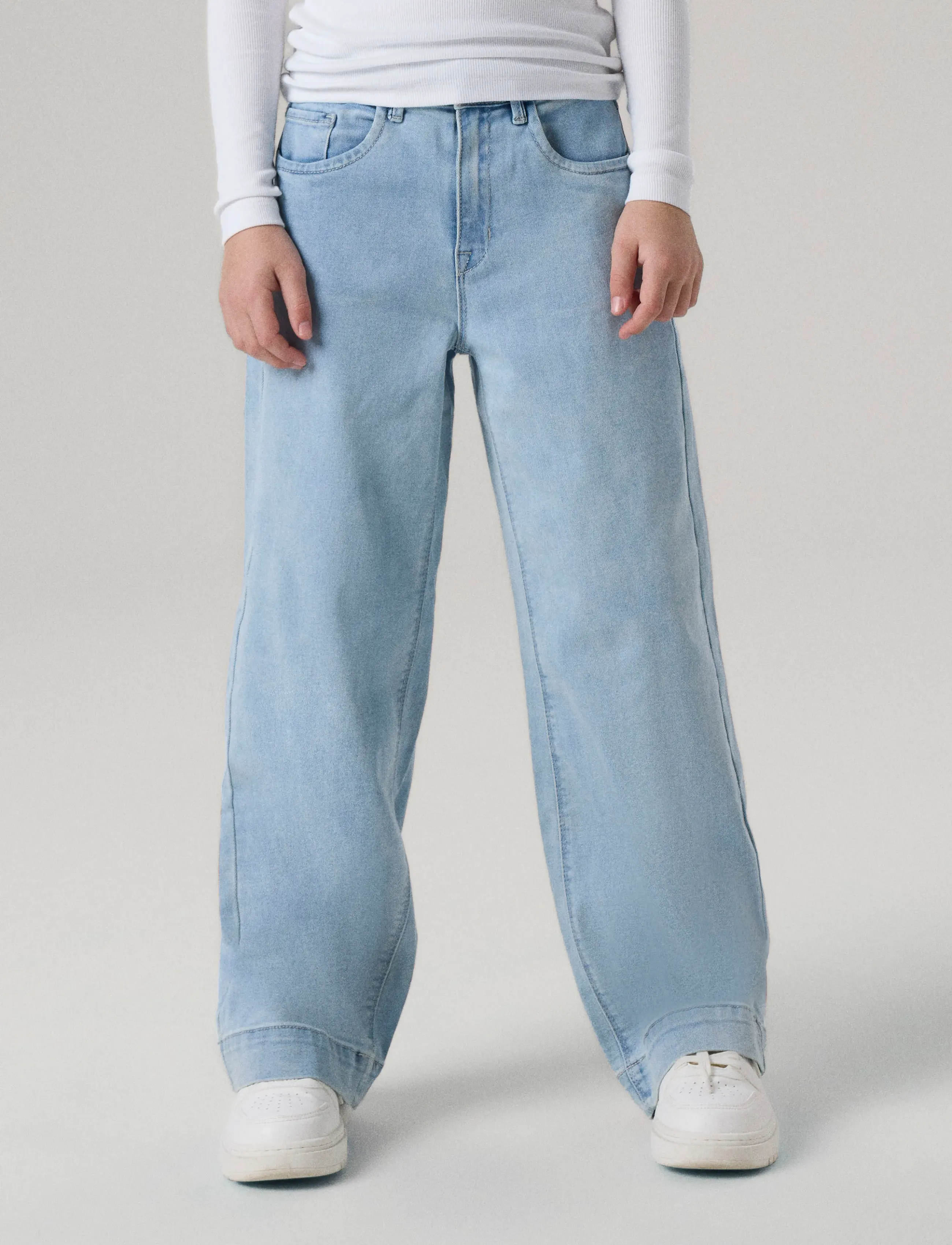 name it Nkfrose Wide Hw Jeans 1356-On Noos, Børn, Højtaljede Wide Leg Jeans, Blå, Str: 170